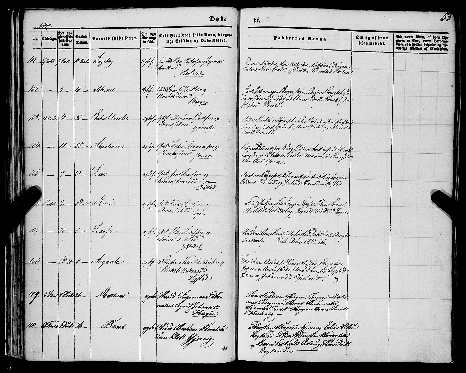 Askvoll sokneprestembete, AV/SAB-A-79501/H/Haa/Haaa/L0011/0001: Ministerialbok nr. A 11 I, 1845-1864, s. 53