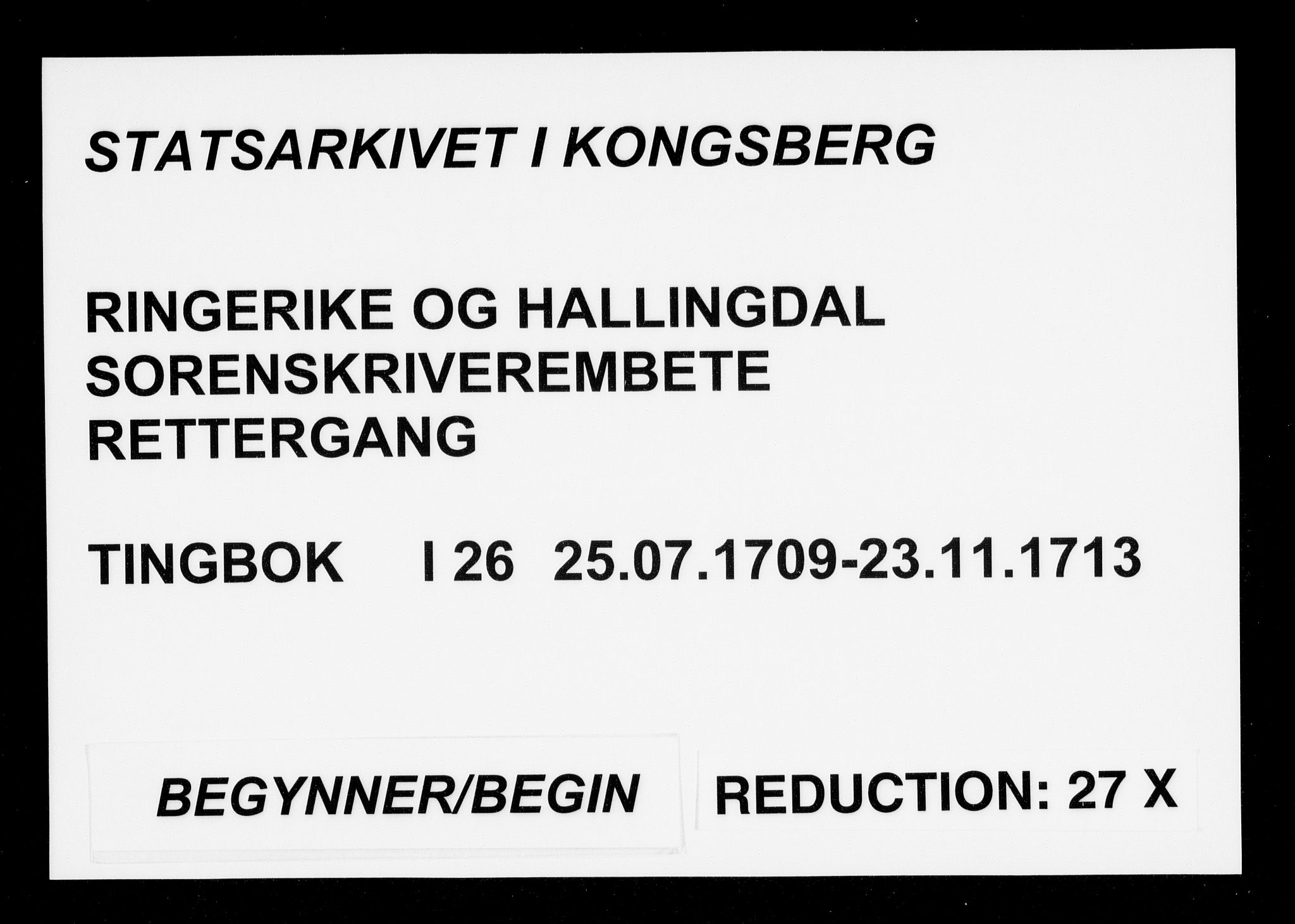 Ringerike og Hallingdal sorenskriveri, SAKO/A-81/F/Fa/Faa/L0026: Tingbok, 1709-1713