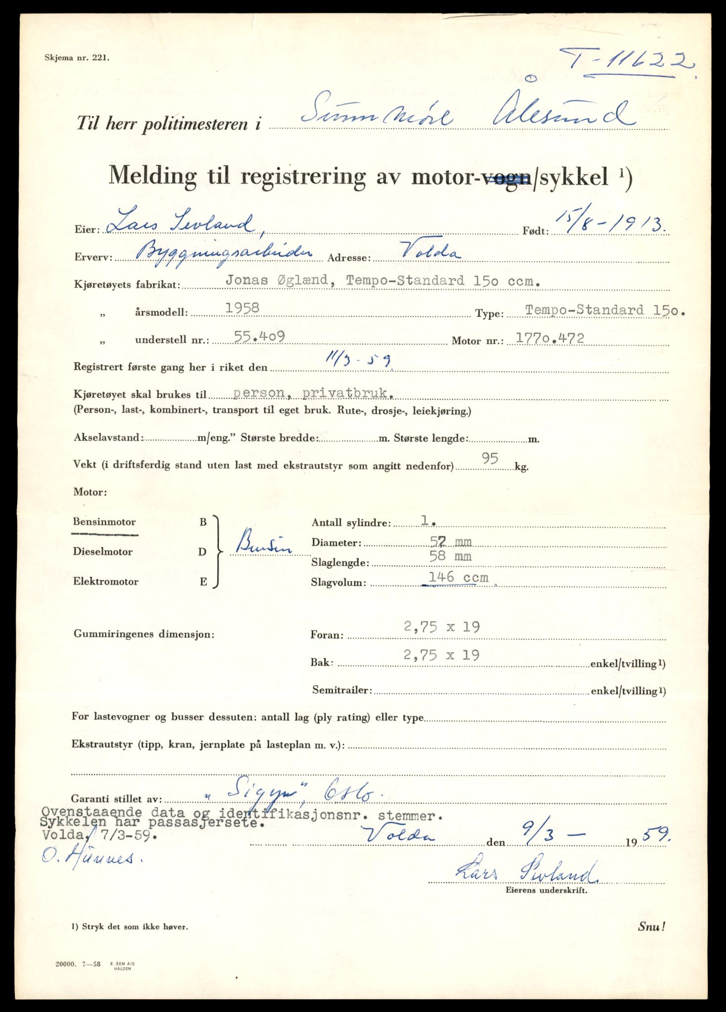 Møre og Romsdal vegkontor - Ålesund trafikkstasjon, AV/SAT-A-4099/F/Fe/L0030: Registreringskort for kjøretøy T 11620 - T 11799, 1927-1998, s. 23