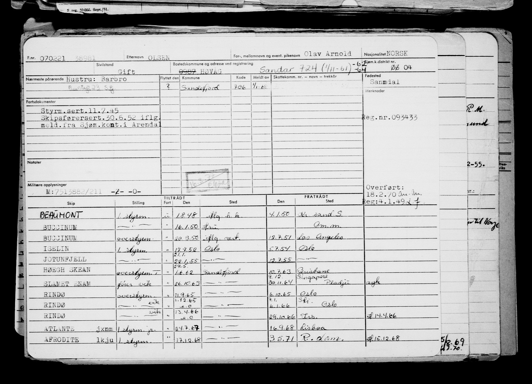 Direktoratet for sjømenn, AV/RA-S-3545/G/Gb/L0190: Hovedkort, 1921, s. 158