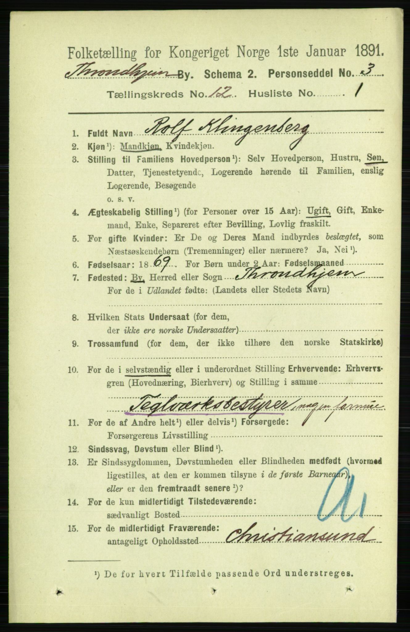 RA, Folketelling 1891 for 1601 Trondheim kjøpstad, 1891, s. 9428