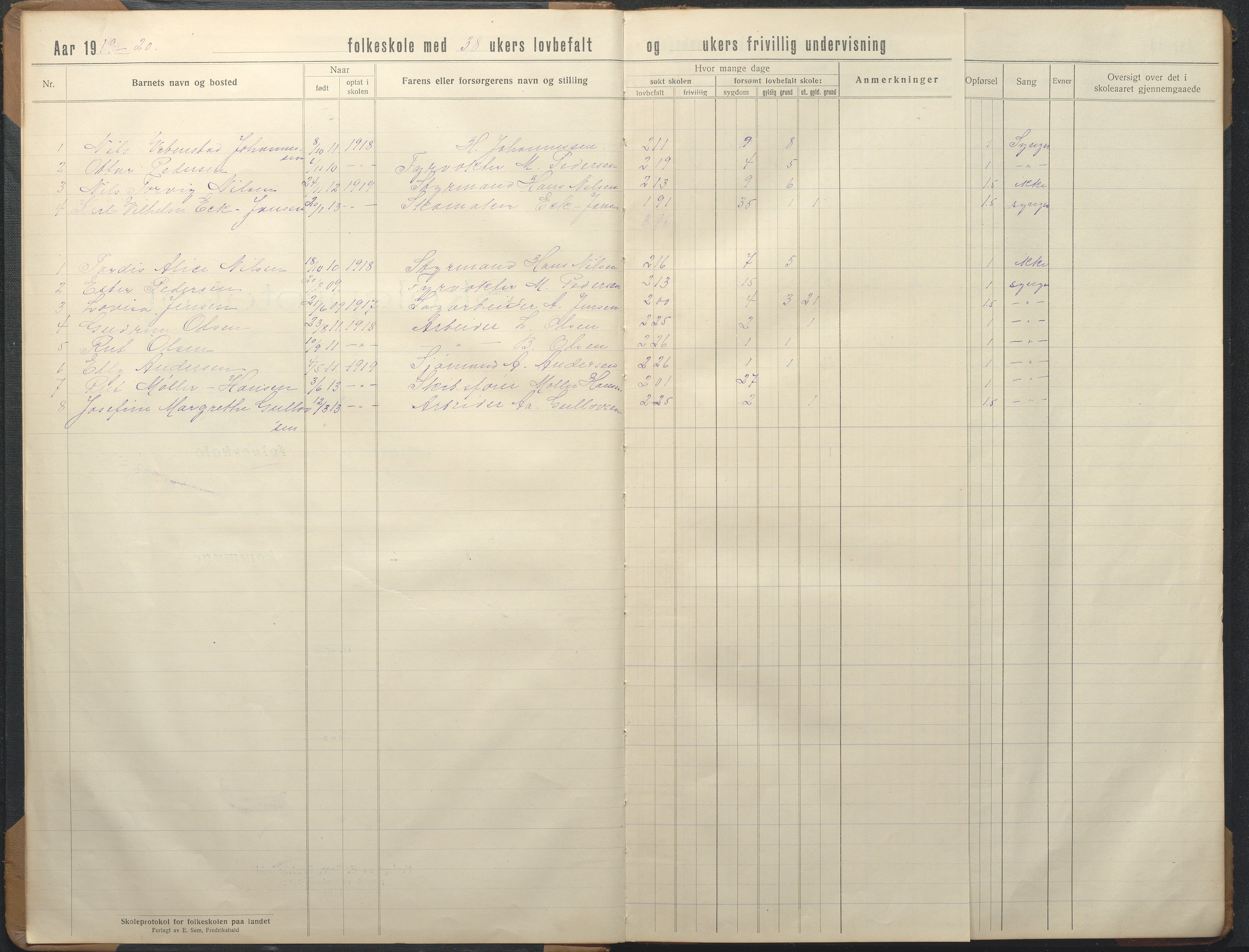 Hisøy kommune frem til 1991, AAKS/KA0922-PK/32/L0019: Skoleprotokoll, 1919-1950