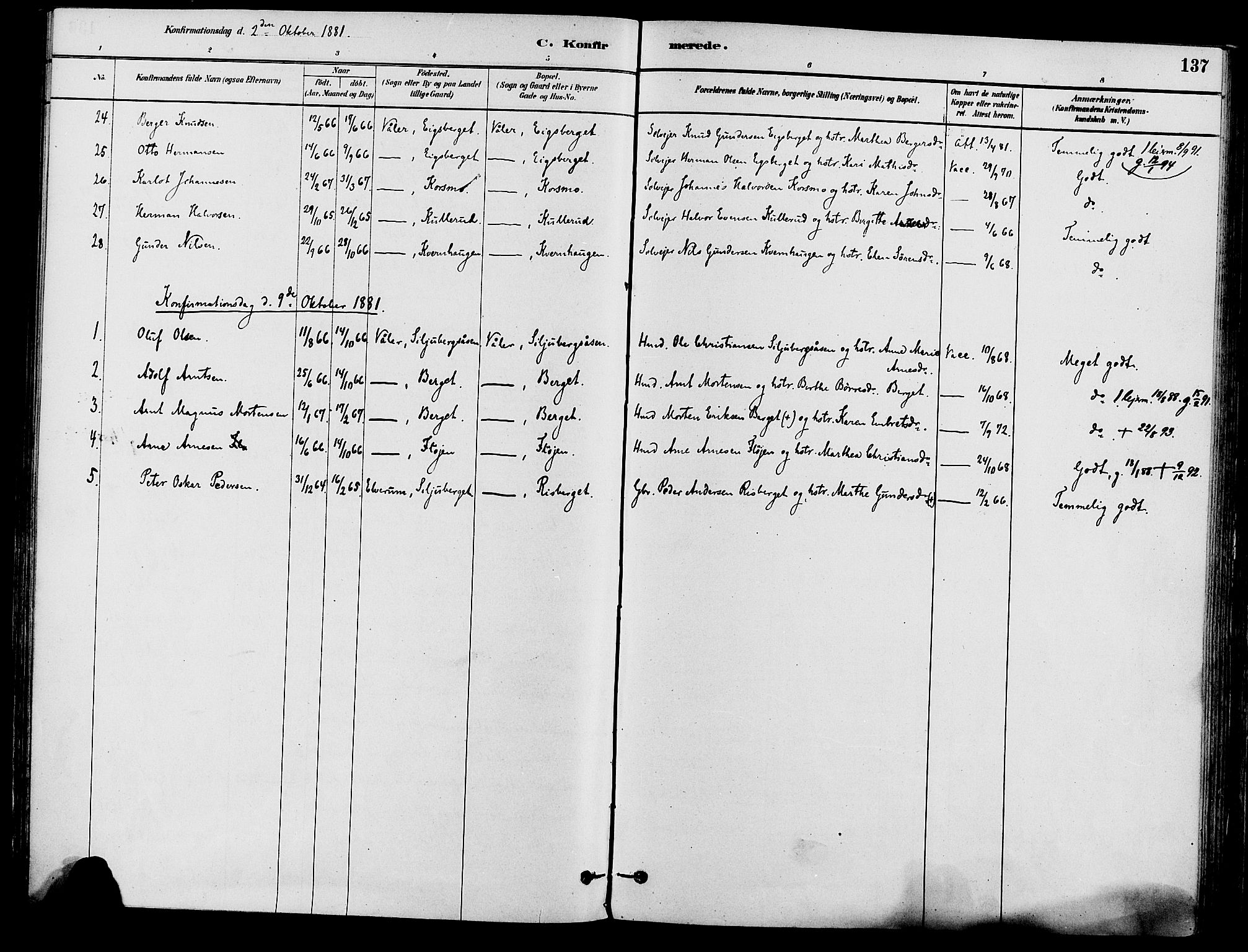 Våler prestekontor, Hedmark, AV/SAH-PREST-040/H/Ha/Haa/L0002: Ministerialbok nr. 3, 1879-1911, s. 137