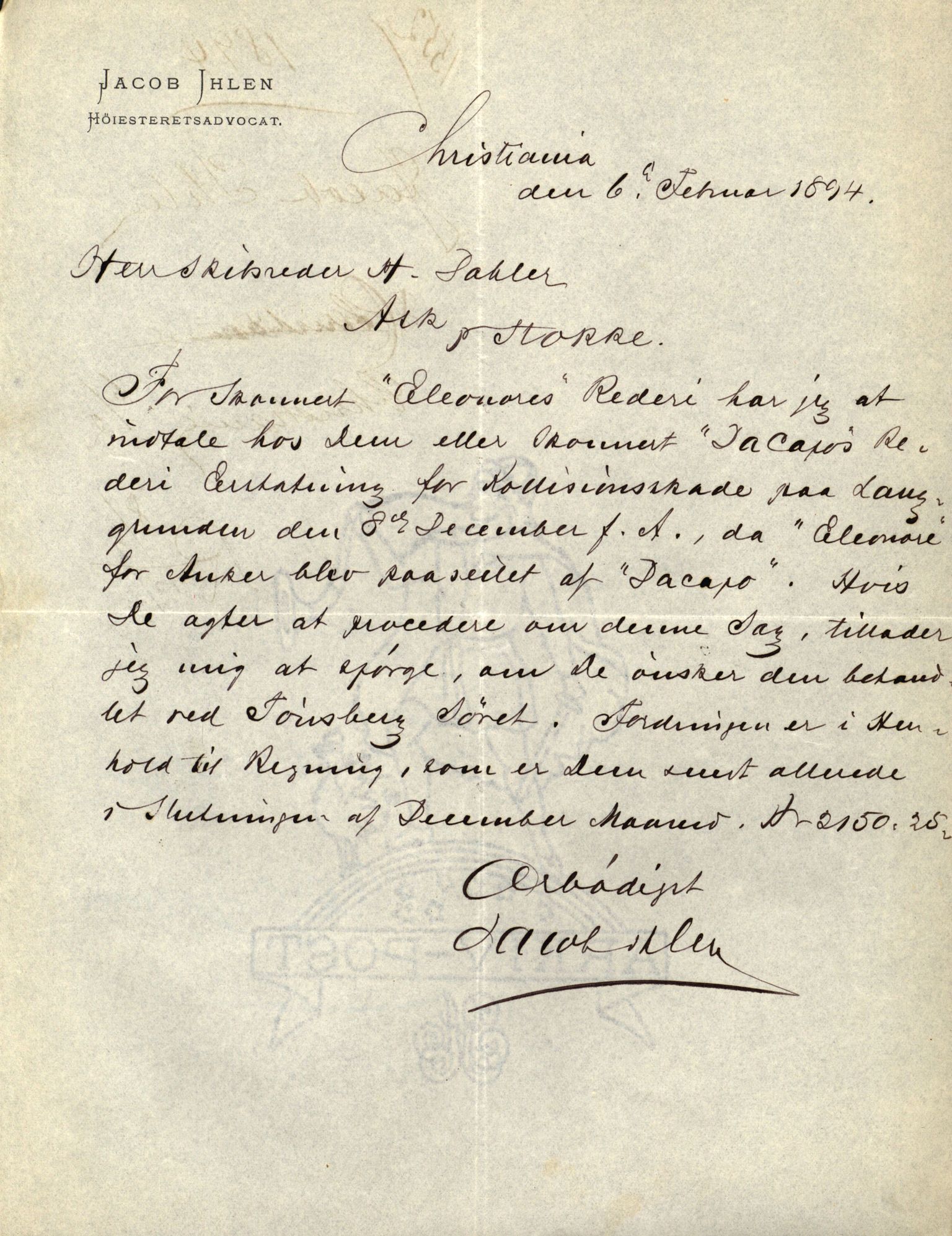 Pa 63 - Østlandske skibsassuranceforening, VEMU/A-1079/G/Ga/L0030/0002: Havaridokumenter / To venner, Emil, Empress, Enterprise, Dacapo, Dato, 1893, s. 78