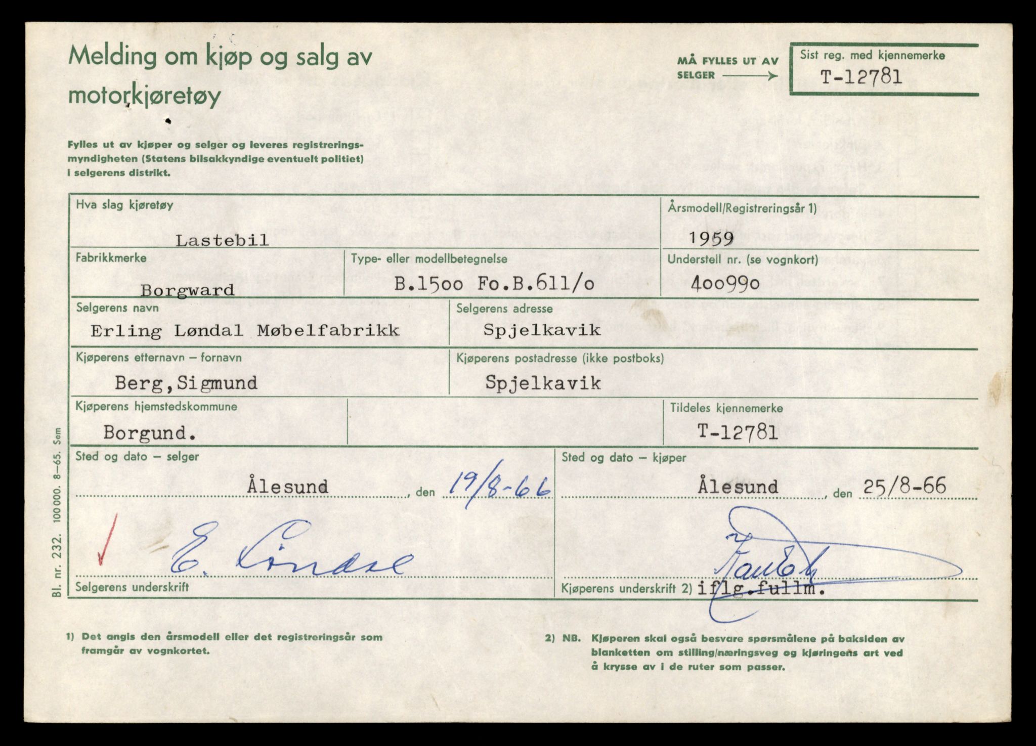 Møre og Romsdal vegkontor - Ålesund trafikkstasjon, AV/SAT-A-4099/F/Fe/L0035: Registreringskort for kjøretøy T 12653 - T 12829, 1927-1998, s. 2164
