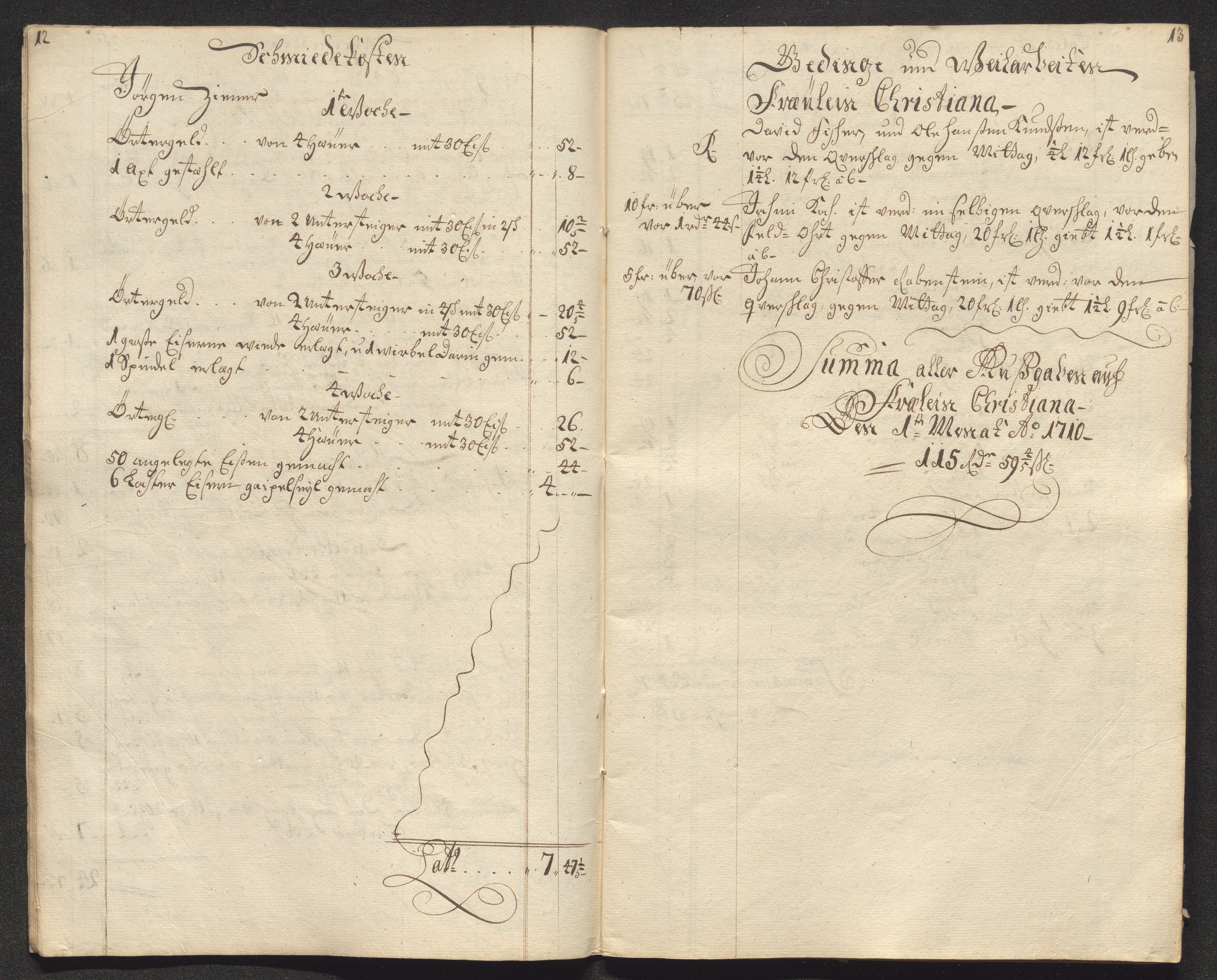Kongsberg Sølvverk 1623-1816, AV/SAKO-EA-3135/001/D/Dc/Dcd/L0099: Utgiftsregnskap for gruver m.m., 1710, s. 10