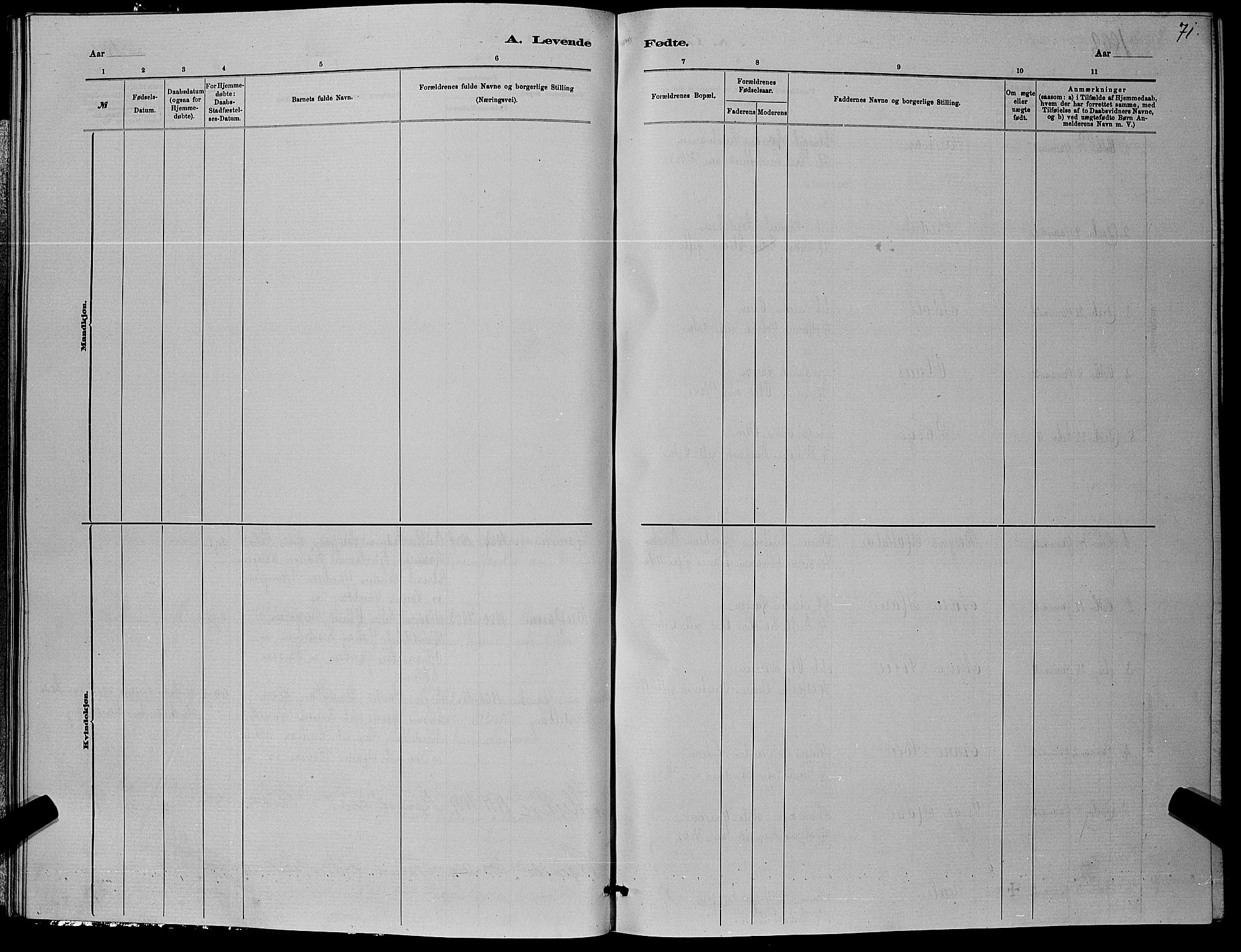 Eiker kirkebøker, SAKO/A-4/G/Ga/L0005: Klokkerbok nr. I 5, 1878-1887, s. 71