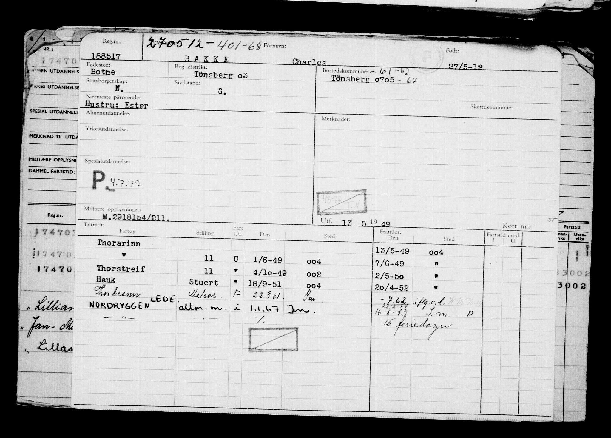 Direktoratet for sjømenn, AV/RA-S-3545/G/Gb/L0104: Hovedkort, 1912, s. 674