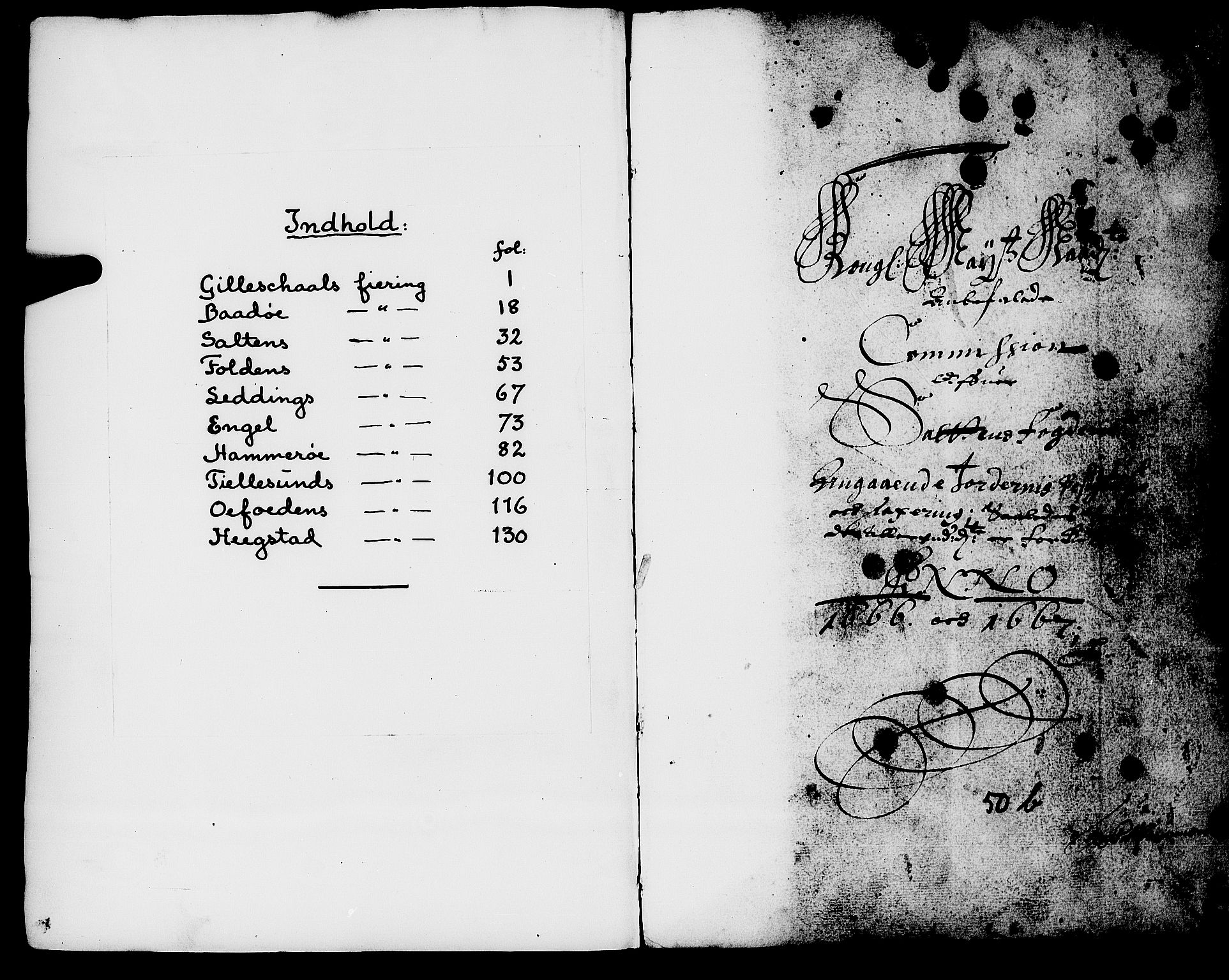 Rentekammeret inntil 1814, Realistisk ordnet avdeling, RA/EA-4070/N/Nb/Nba/L0058: Salten fogderi, 1666-1667, s. I