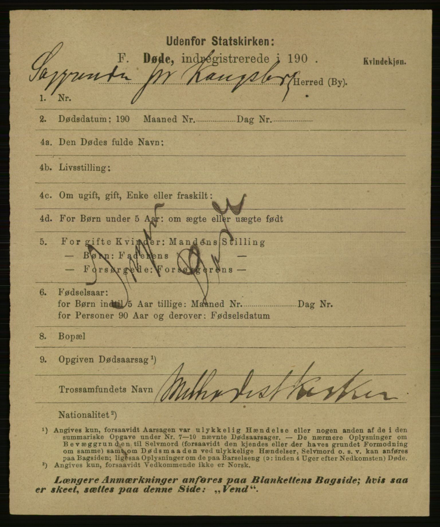 Statistisk sentralbyrå, Sosiodemografiske emner, Befolkning, AV/RA-S-2228/E/L0007: Fødte, gifte, døde dissentere., 1909, s. 3193