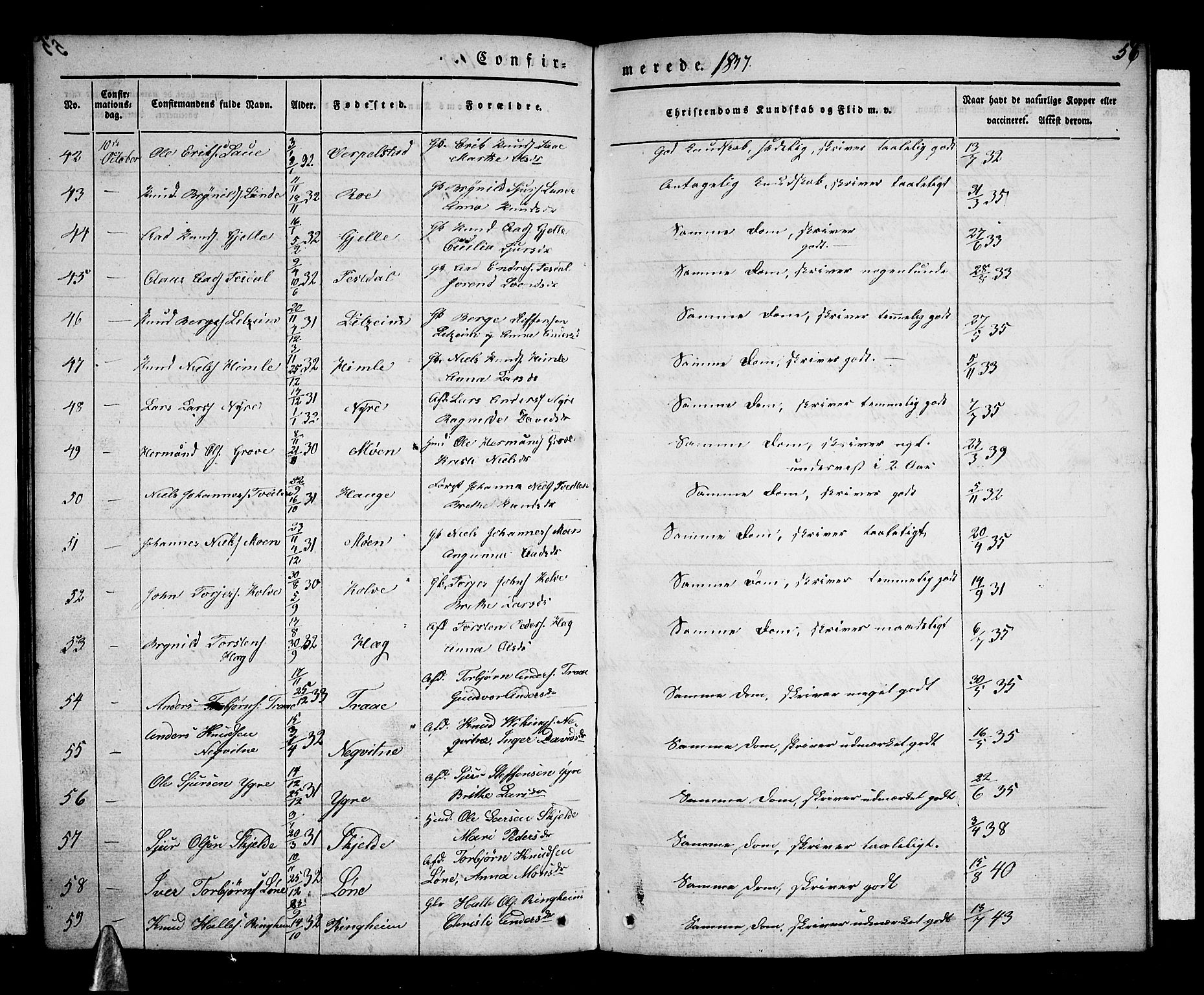 Voss sokneprestembete, AV/SAB-A-79001/H/Haa: Ministerialbok nr. A 14, 1837-1847, s. 56