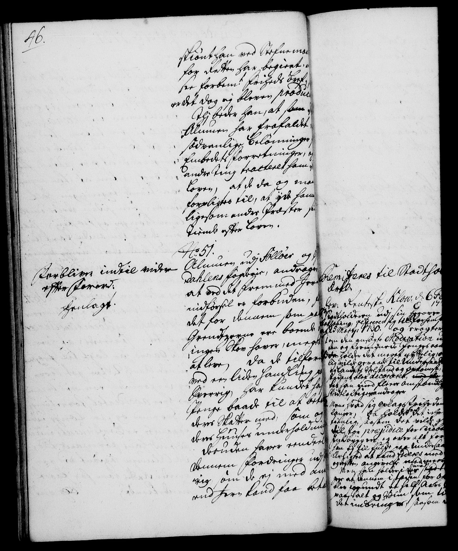 Rentekammeret, Kammerkanselliet, RA/EA-3111/G/Gh/Gha/L0013: Norsk ekstraktmemorialprotokoll (merket RK 53.58), 1731, s. 46