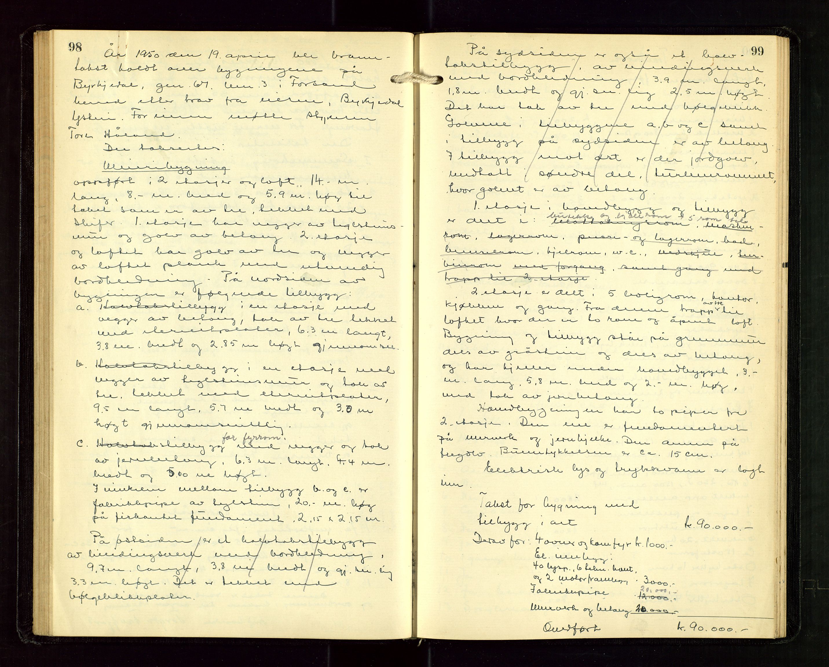 Høle og Forsand lensmannskontor, AV/SAST-A-100127/Goa/L0003: "Brandtakstprotokoll", 1936-1953, s. 98-99