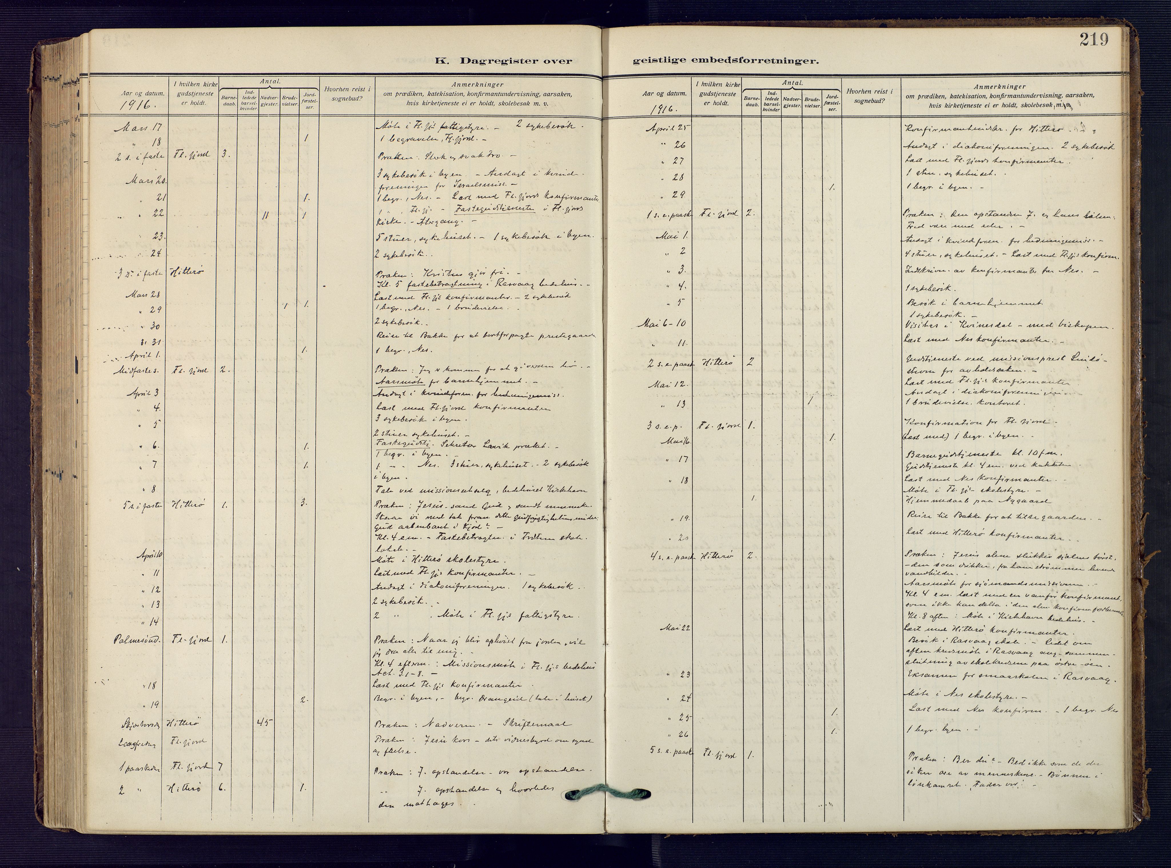 Flekkefjord sokneprestkontor, SAK/1111-0012/F/Fa/Faa/L0003: Ministerialbok nr. A 3, 1913-1928, s. 219