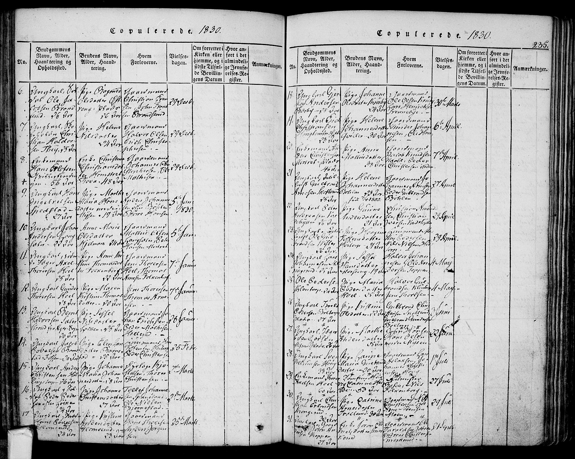 Eidsberg prestekontor Kirkebøker, AV/SAO-A-10905/F/Fa/L0007: Ministerialbok nr. I 7, 1814-1832, s. 235