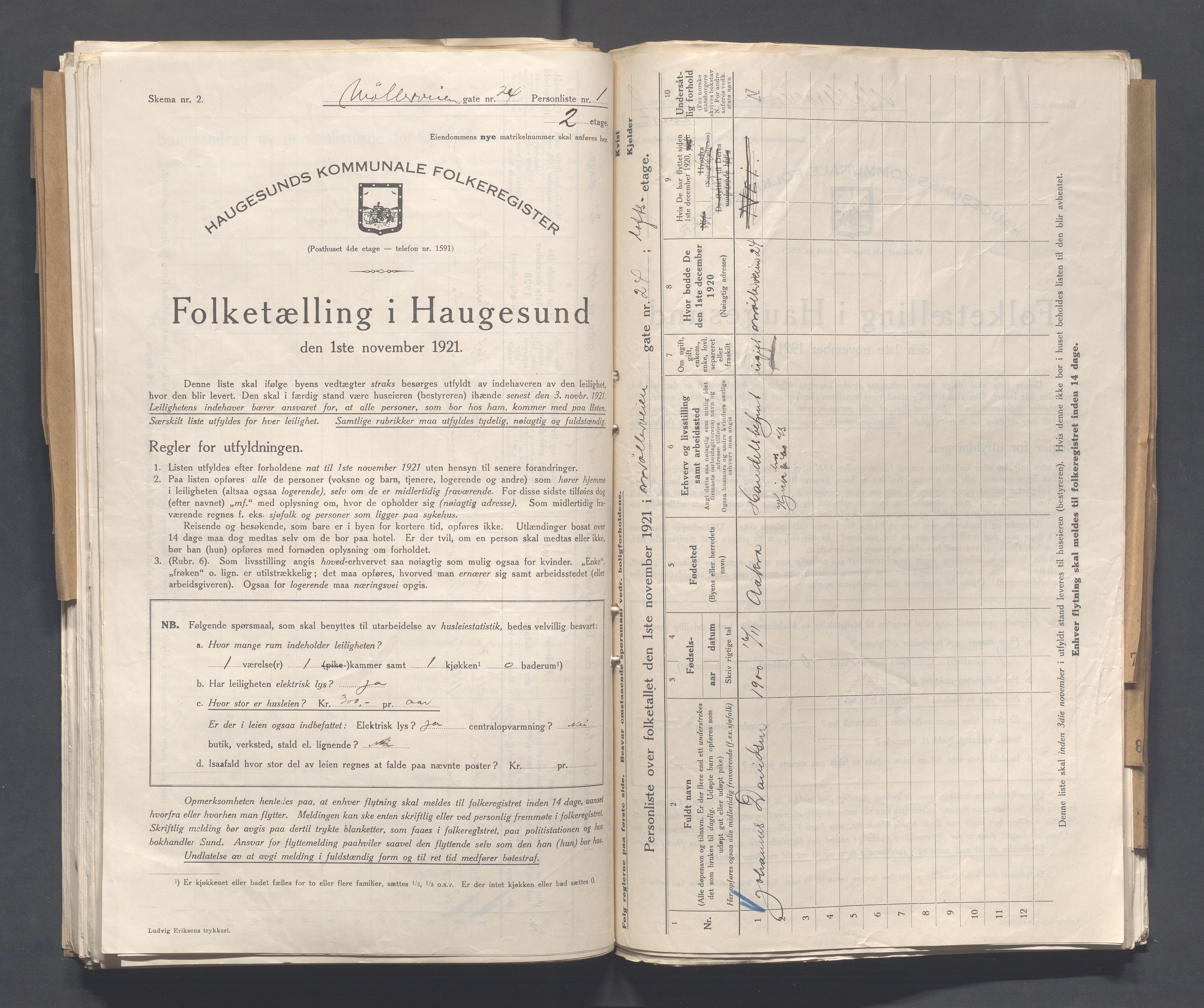 IKAR, Kommunal folketelling 1.11.1921 for Haugesund, 1921, s. 3132