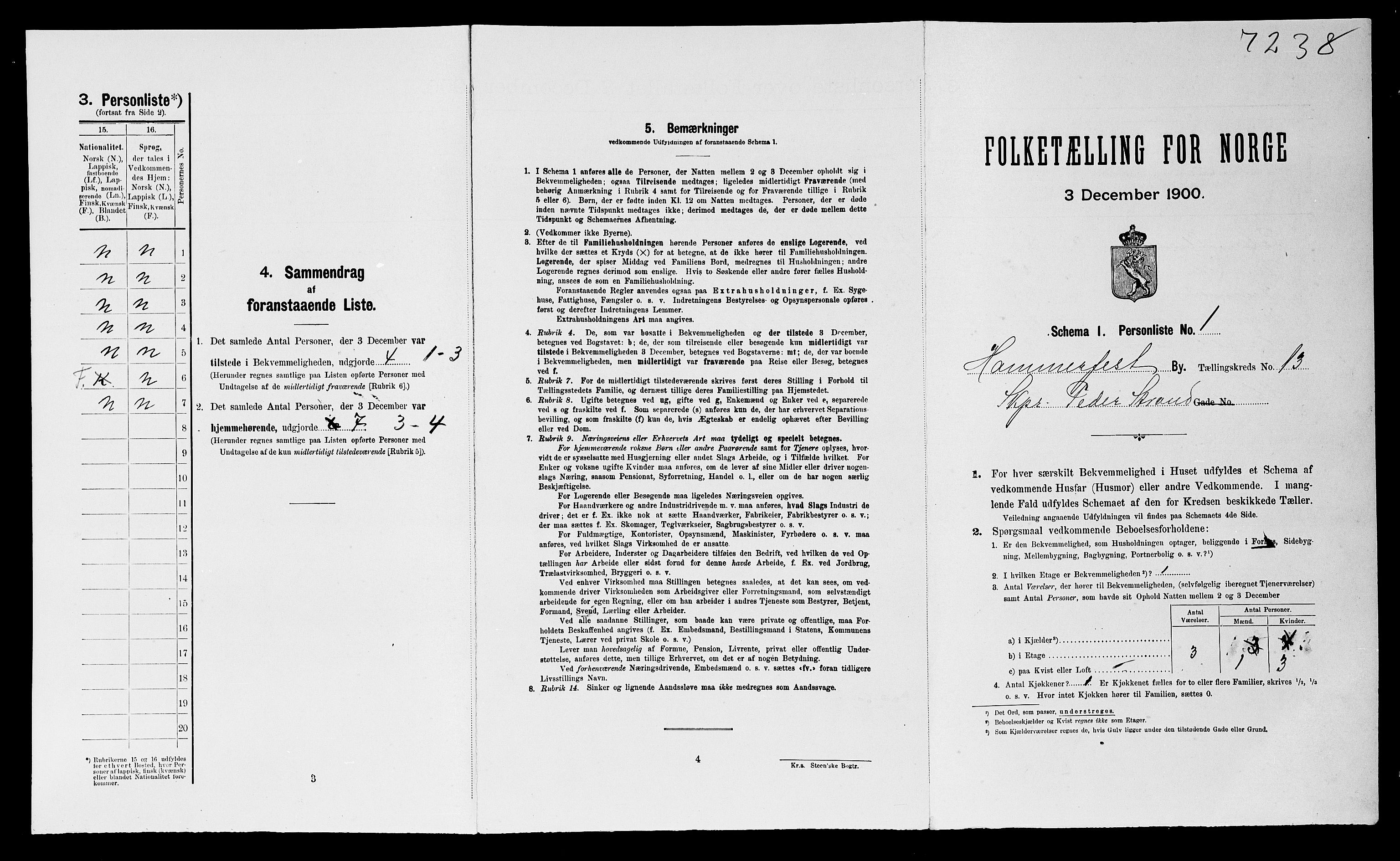 SATØ, Folketelling 1900 for 2001 Hammerfest kjøpstad, 1900, s. 937