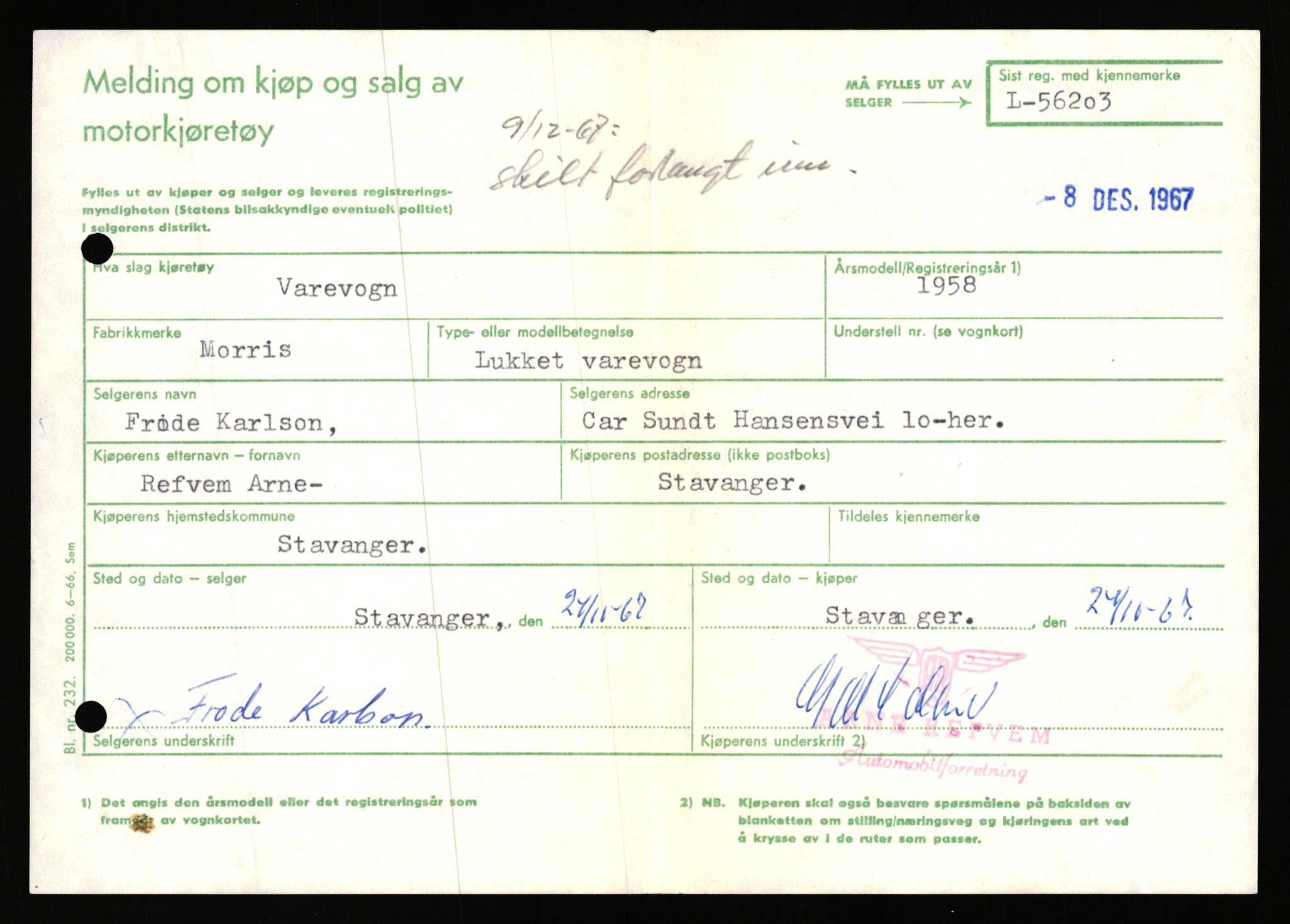 Stavanger trafikkstasjon, AV/SAST-A-101942/0/F/L0055: L-55700 - L-56499, 1930-1971, s. 1097