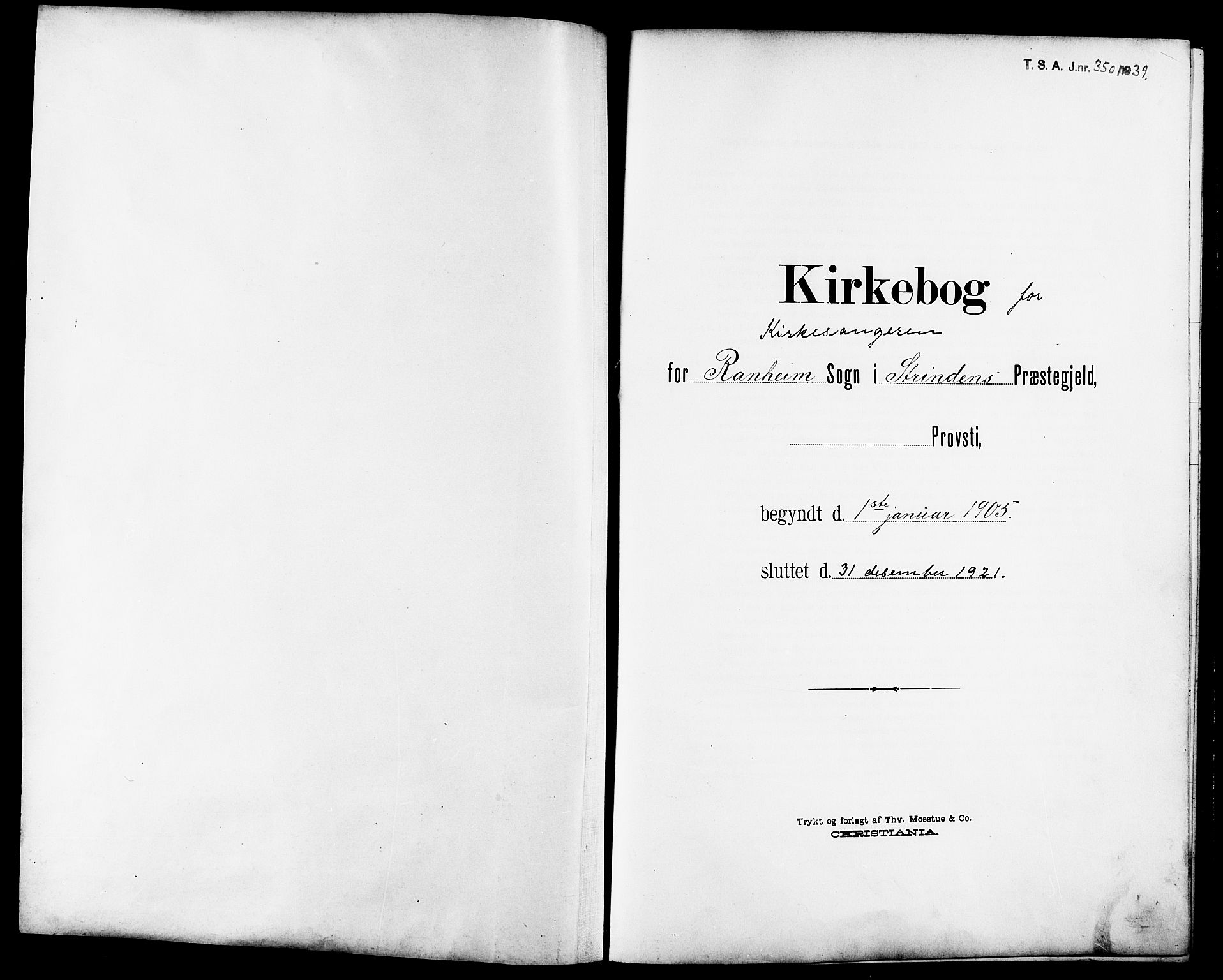 Ministerialprotokoller, klokkerbøker og fødselsregistre - Sør-Trøndelag, AV/SAT-A-1456/615/L0400: Klokkerbok nr. 615C01, 1905-1921