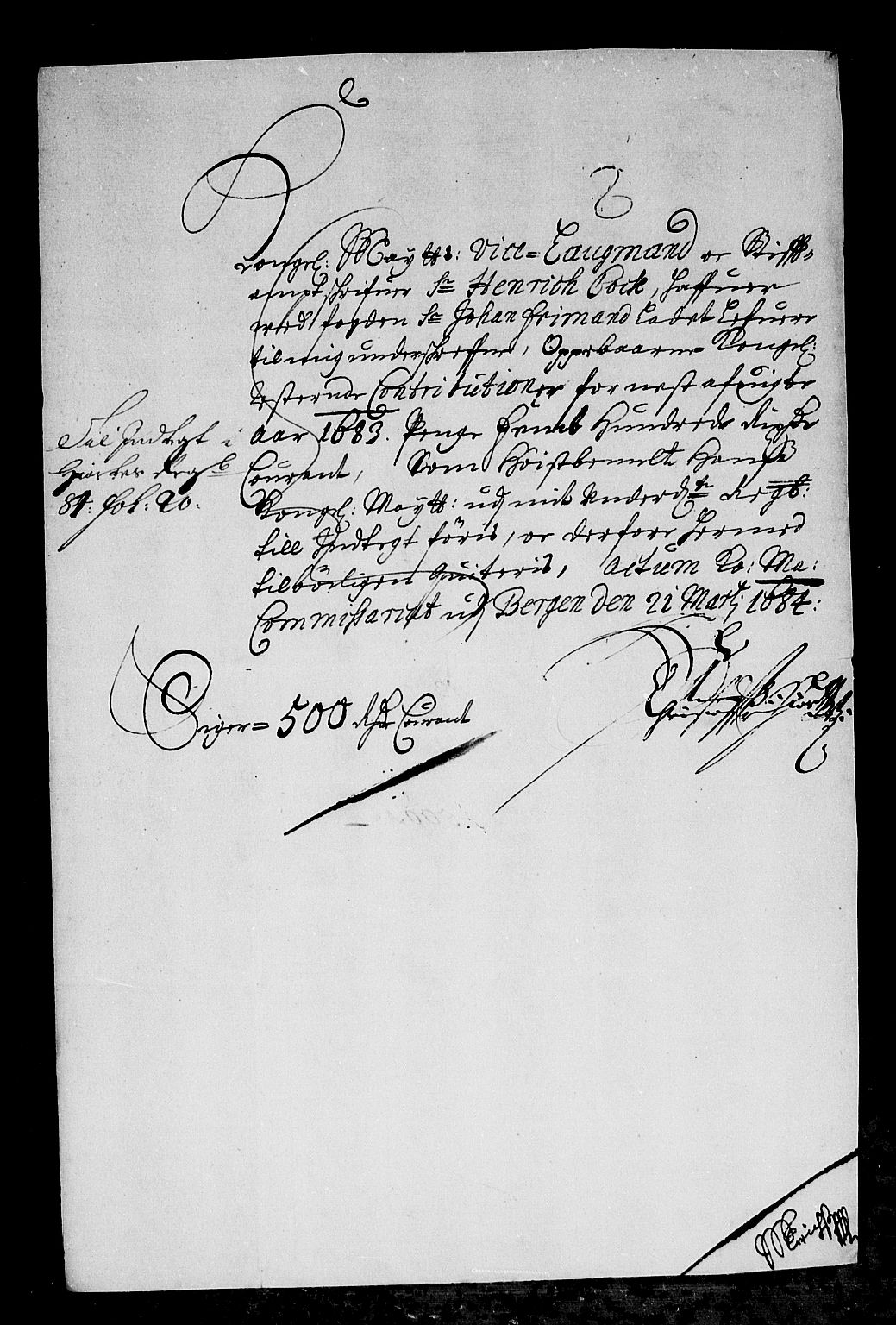 Rentekammeret inntil 1814, Reviderte regnskaper, Stiftamtstueregnskaper, Bergen stiftamt, RA/EA-6043/R/Rc/L0071: Bergen stiftamt, 1683