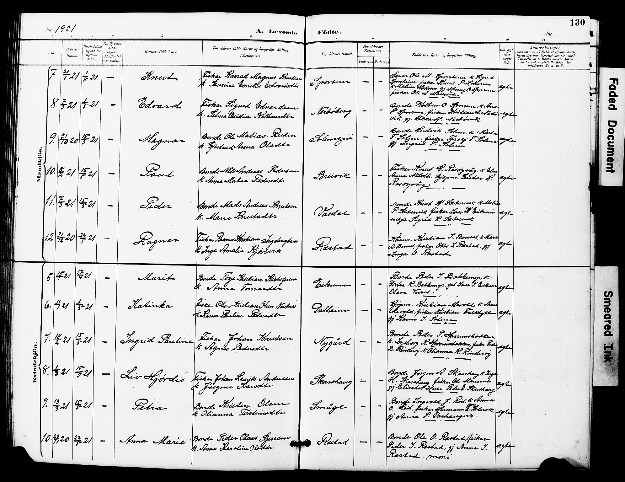 Ministerialprotokoller, klokkerbøker og fødselsregistre - Møre og Romsdal, AV/SAT-A-1454/560/L0725: Klokkerbok nr. 560C02, 1895-1930, s. 130