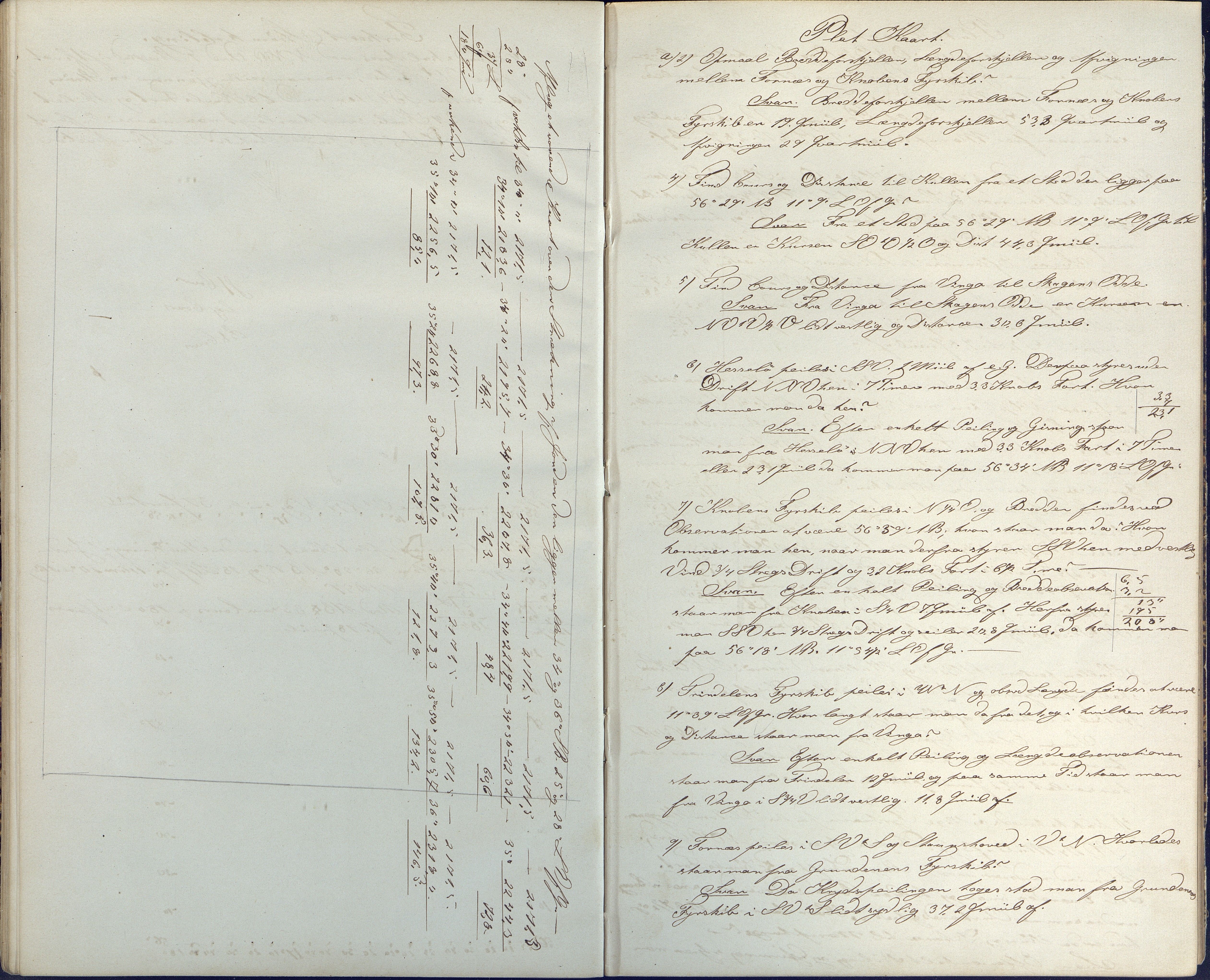 Samling av navigasjonsbøker, AAKS/PA-2806/Y/Y01/L0001/0001: Håndskrevne navigasjonsbøker / Navigationskrivebog tilhørende Anders Dedekam, Arendal, 1863