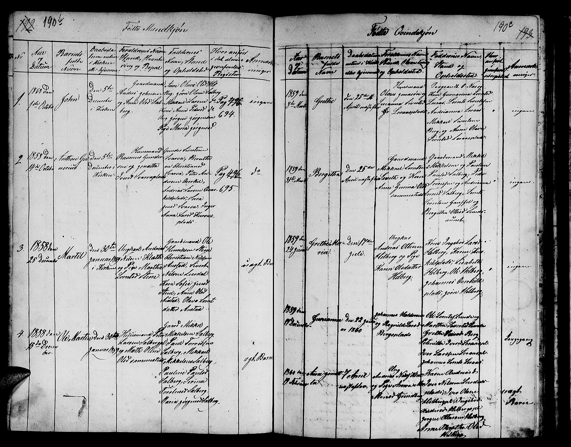 Ministerialprotokoller, klokkerbøker og fødselsregistre - Nord-Trøndelag, AV/SAT-A-1458/731/L0310: Klokkerbok nr. 731C01, 1816-1874, s. 190c-190d