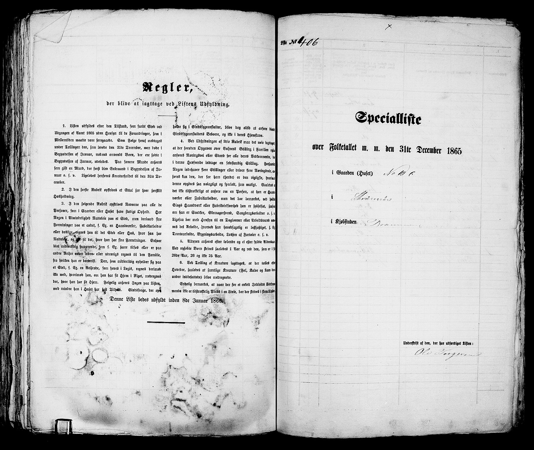 RA, Folketelling 1865 for 0602aB Bragernes prestegjeld i Drammen kjøpstad, 1865, s. 854