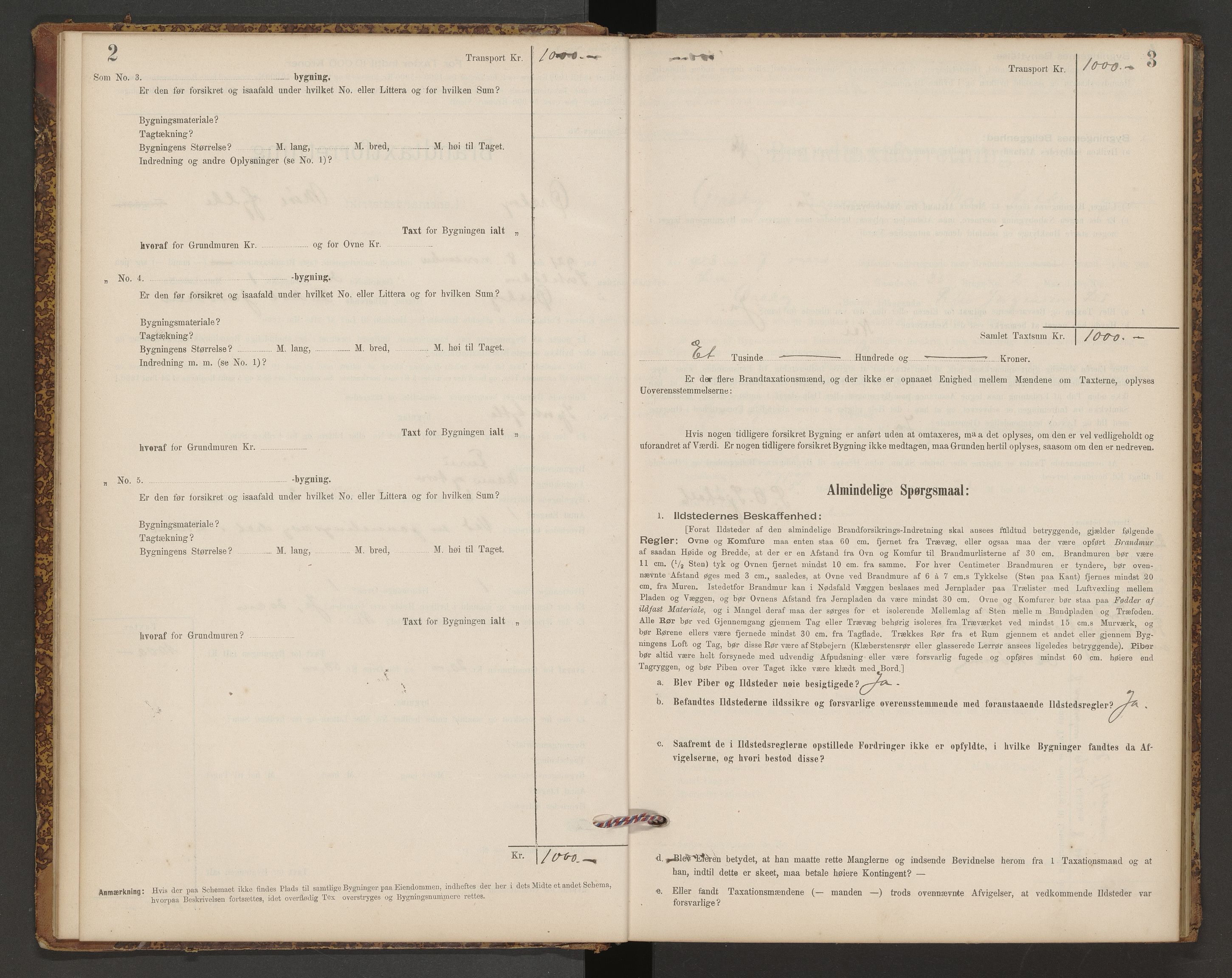 Norges Brannkasse Ørskog, AV/SAT-A-5493/Fb/L0001: Branntakstprotokoll, 1921-1949, s. 2-3