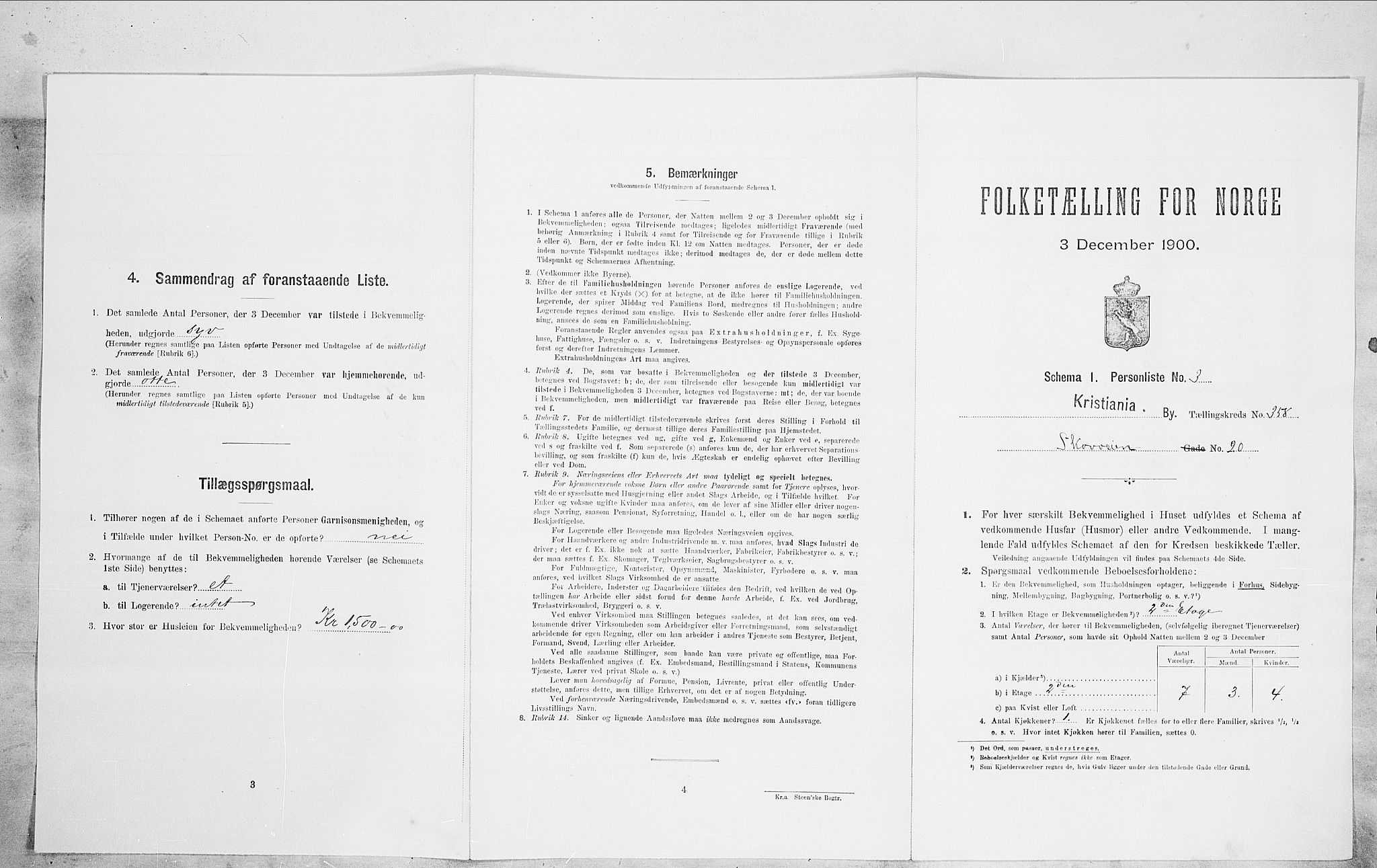 SAO, Folketelling 1900 for 0301 Kristiania kjøpstad, 1900, s. 85916