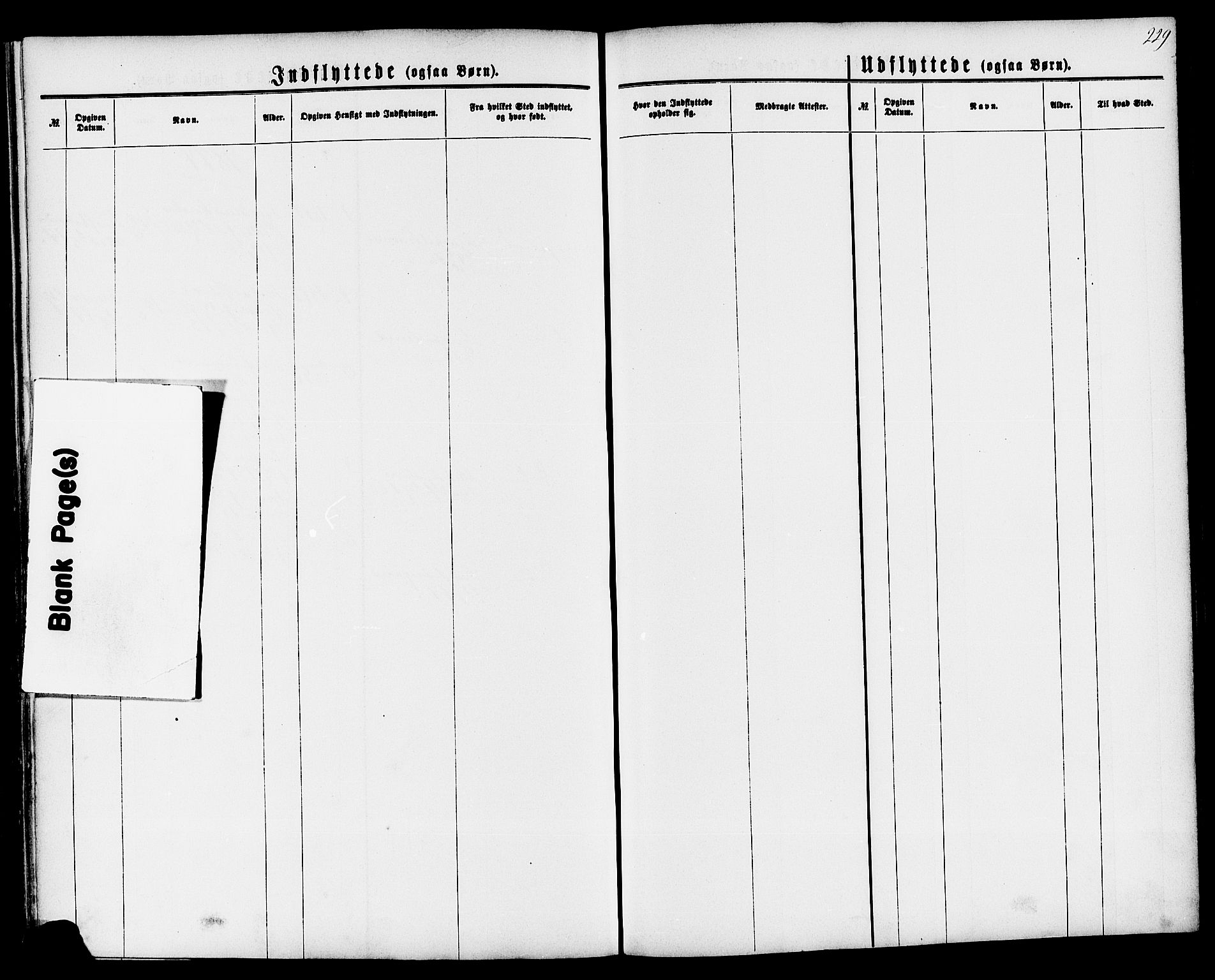 Langesund kirkebøker, AV/SAKO-A-280/G/Ga/L0004: Klokkerbok nr. 4, 1859-1884, s. 229