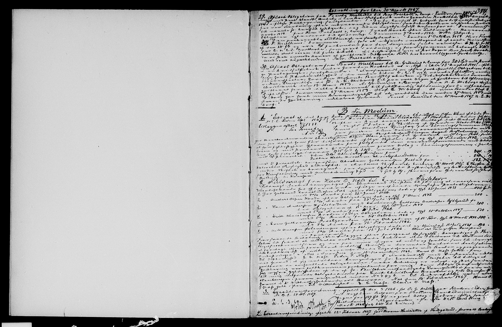 Eiker, Modum og Sigdal sorenskriveri, SAKO/A-123/G/Ga/Gaa/L0016b: Pantebok nr. I 16b, 1867-1870, s. 384
