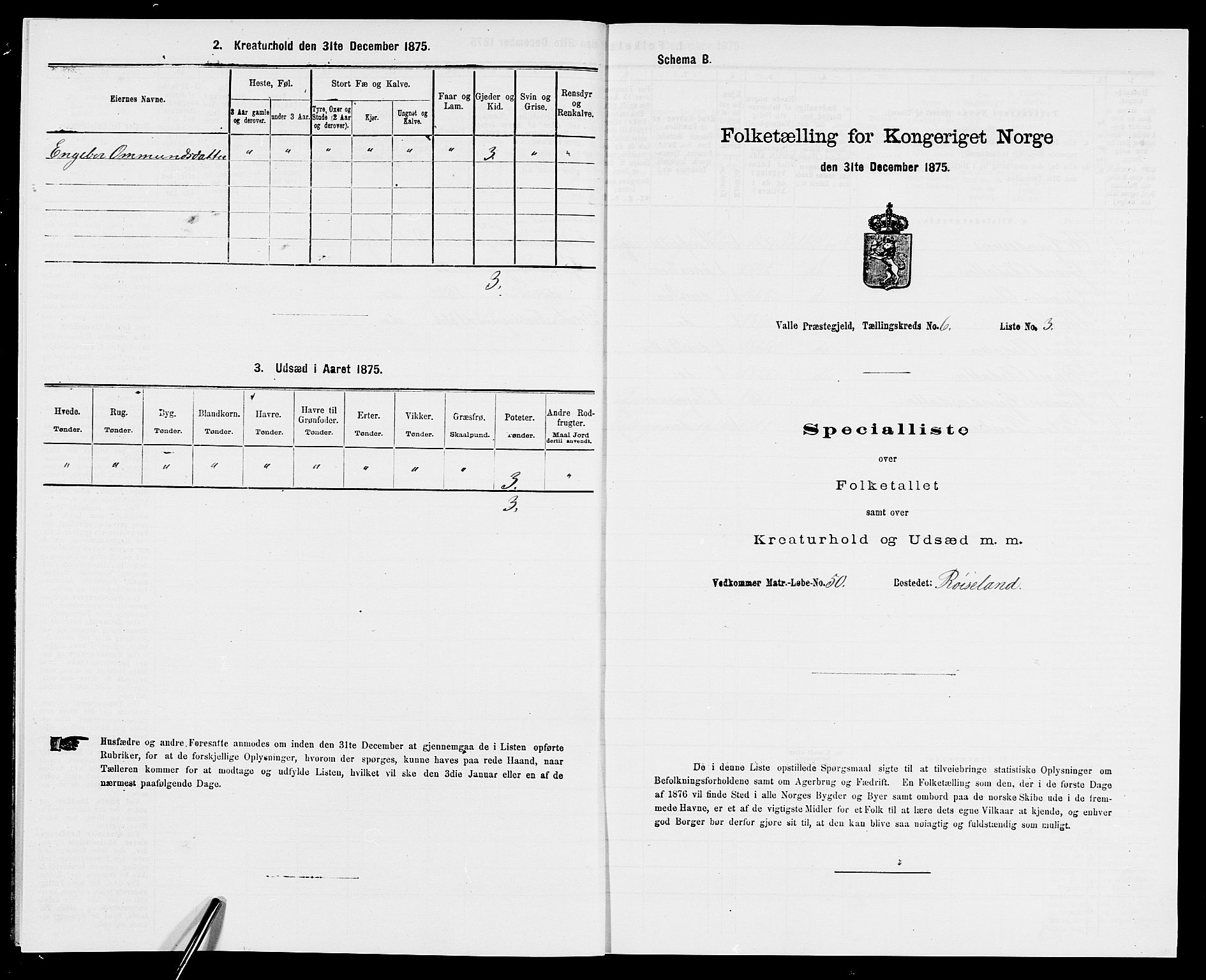 SAK, Folketelling 1875 for 0940P Valle prestegjeld, 1875, s. 559