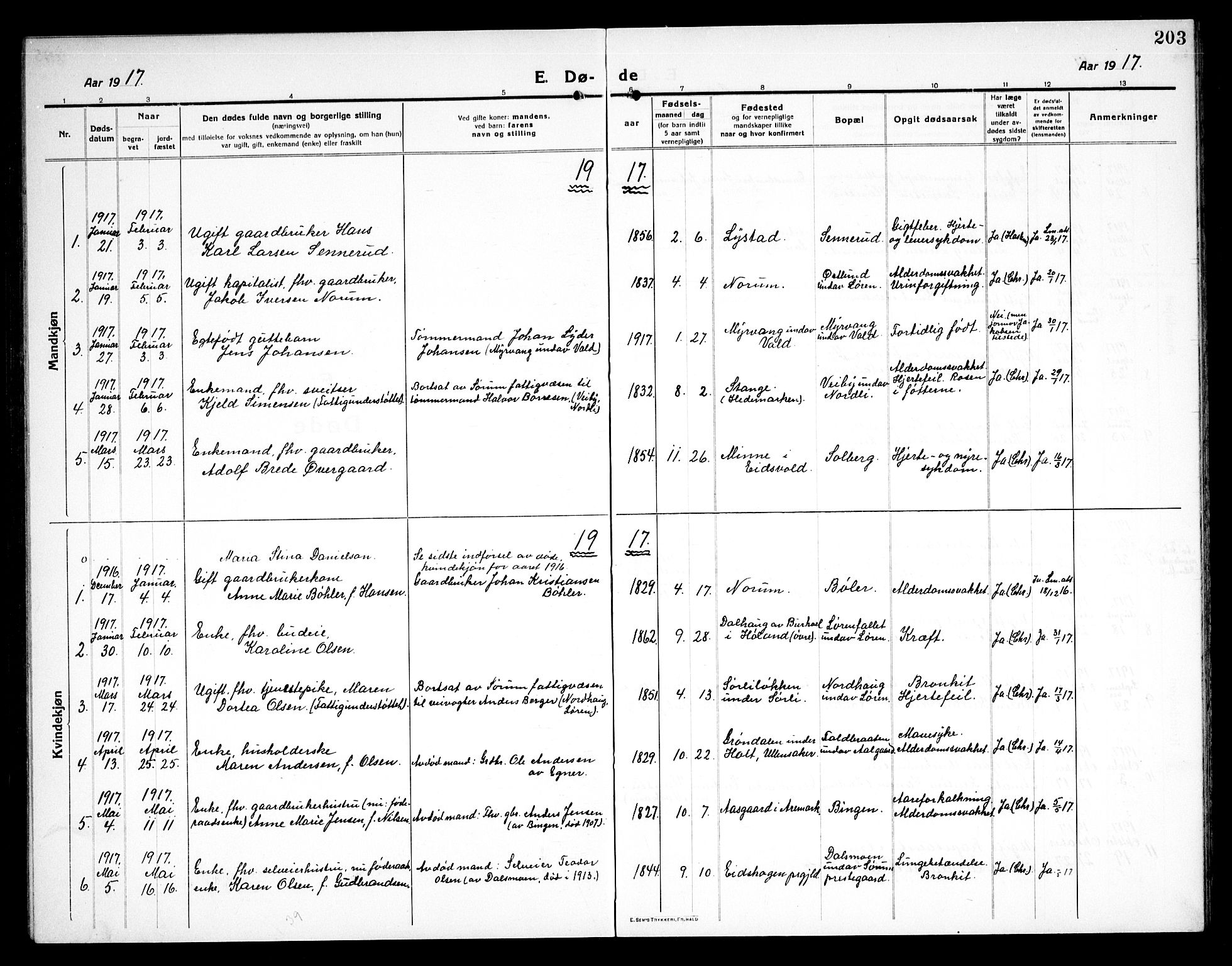 Sørum prestekontor Kirkebøker, AV/SAO-A-10303/G/Ga/L0008: Klokkerbok nr. I 8, 1917-1934, s. 203