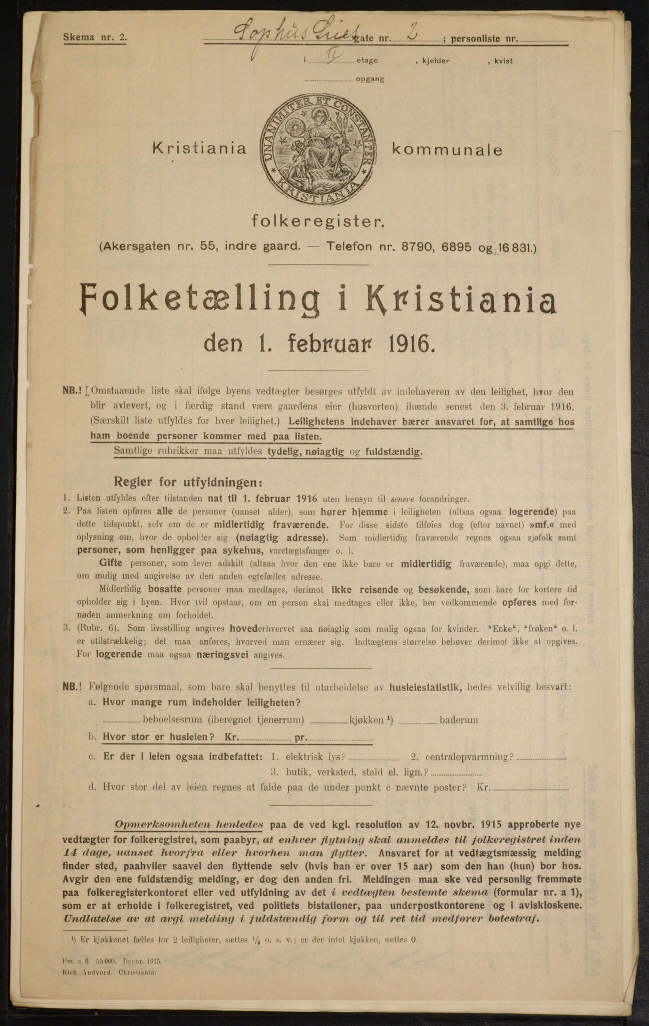 OBA, Kommunal folketelling 1.2.1916 for Kristiania, 1916, s. 102261