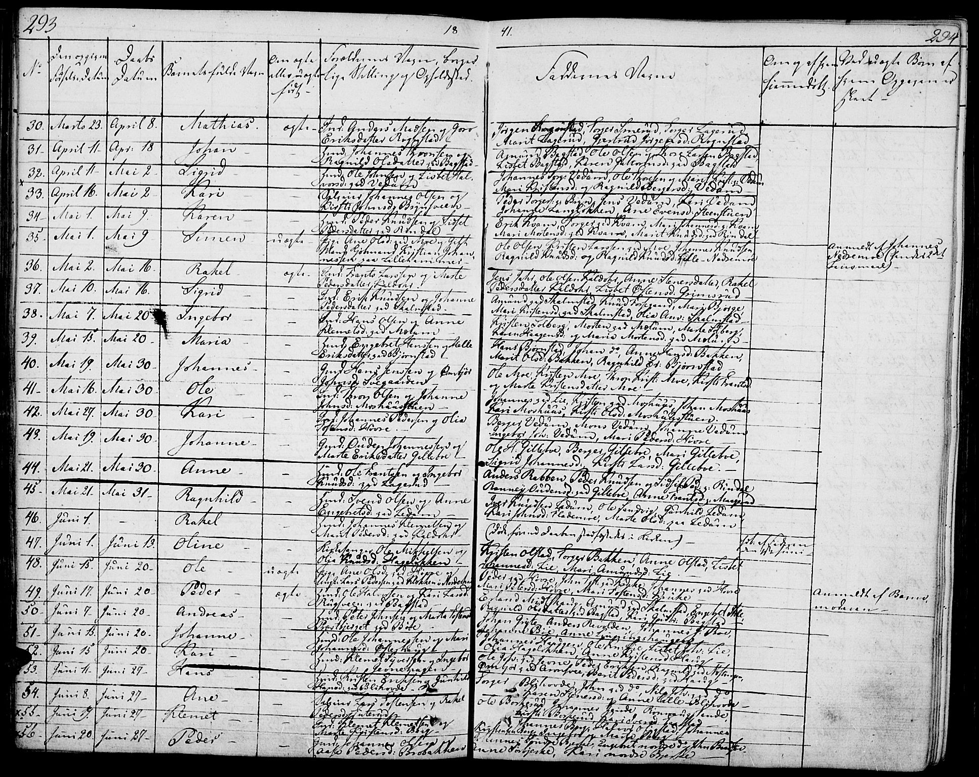 Øyer prestekontor, AV/SAH-PREST-084/H/Ha/Haa/L0004: Ministerialbok nr. 4, 1824-1841, s. 293-294