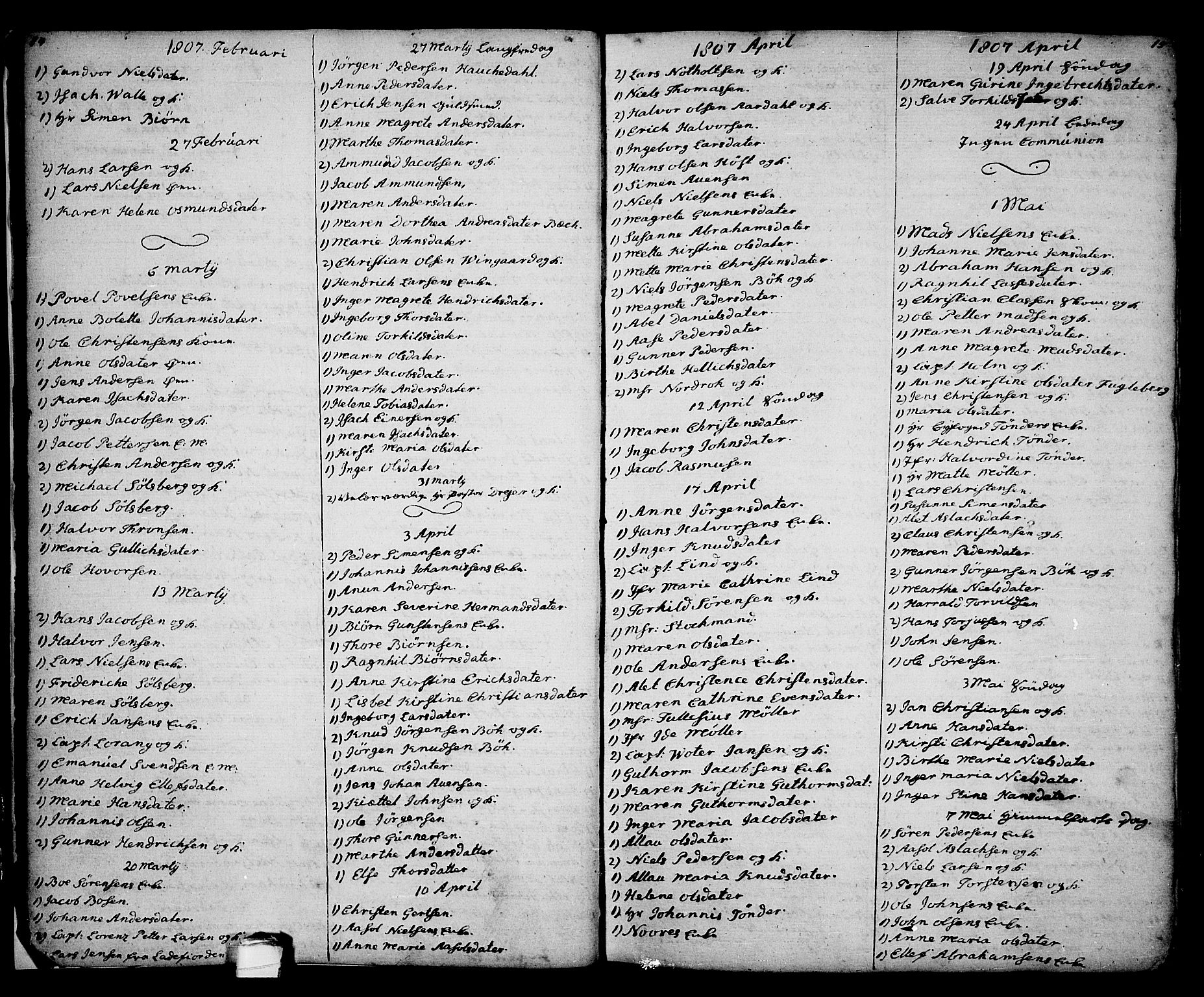 Kragerø kirkebøker, SAKO/A-278/G/Ga/L0001: Klokkerbok nr. 1 /1, 1806-1811, s. 14-15