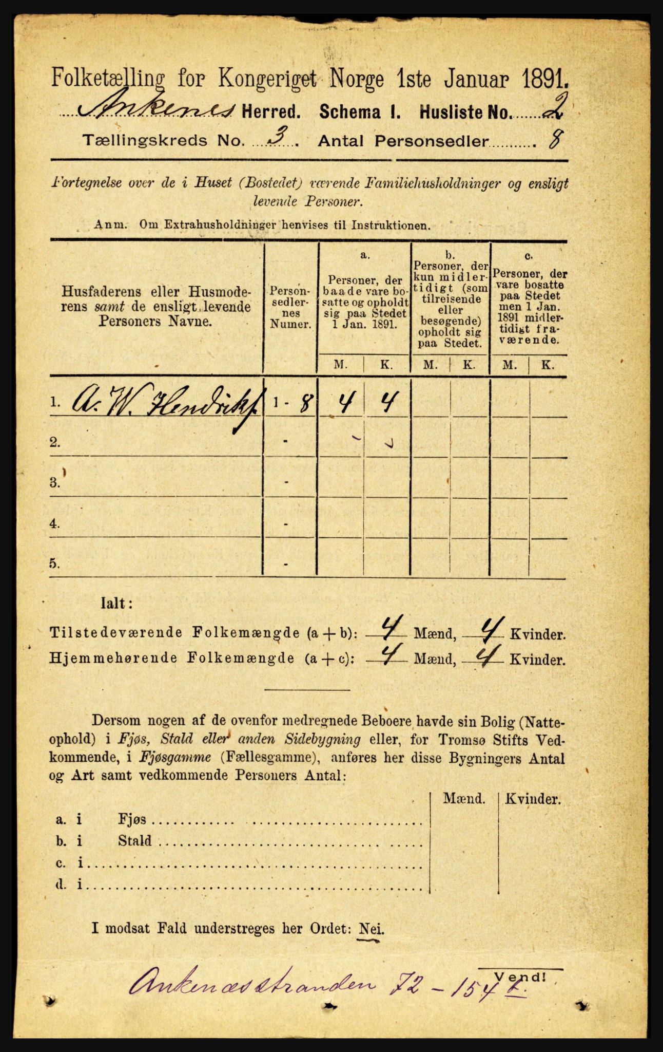 RA, Folketelling 1891 for 1855 Ankenes herred, 1891, s. 1465