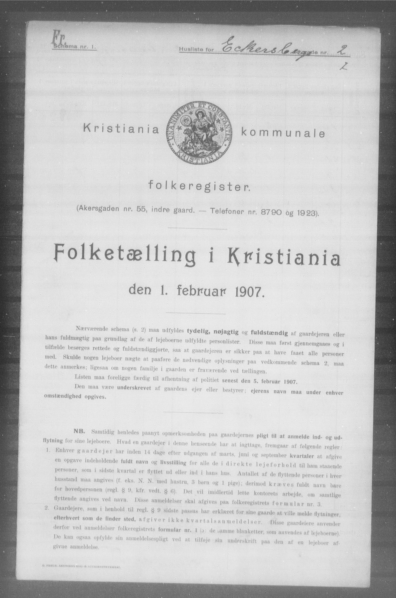 OBA, Kommunal folketelling 1.2.1907 for Kristiania kjøpstad, 1907, s. 9264