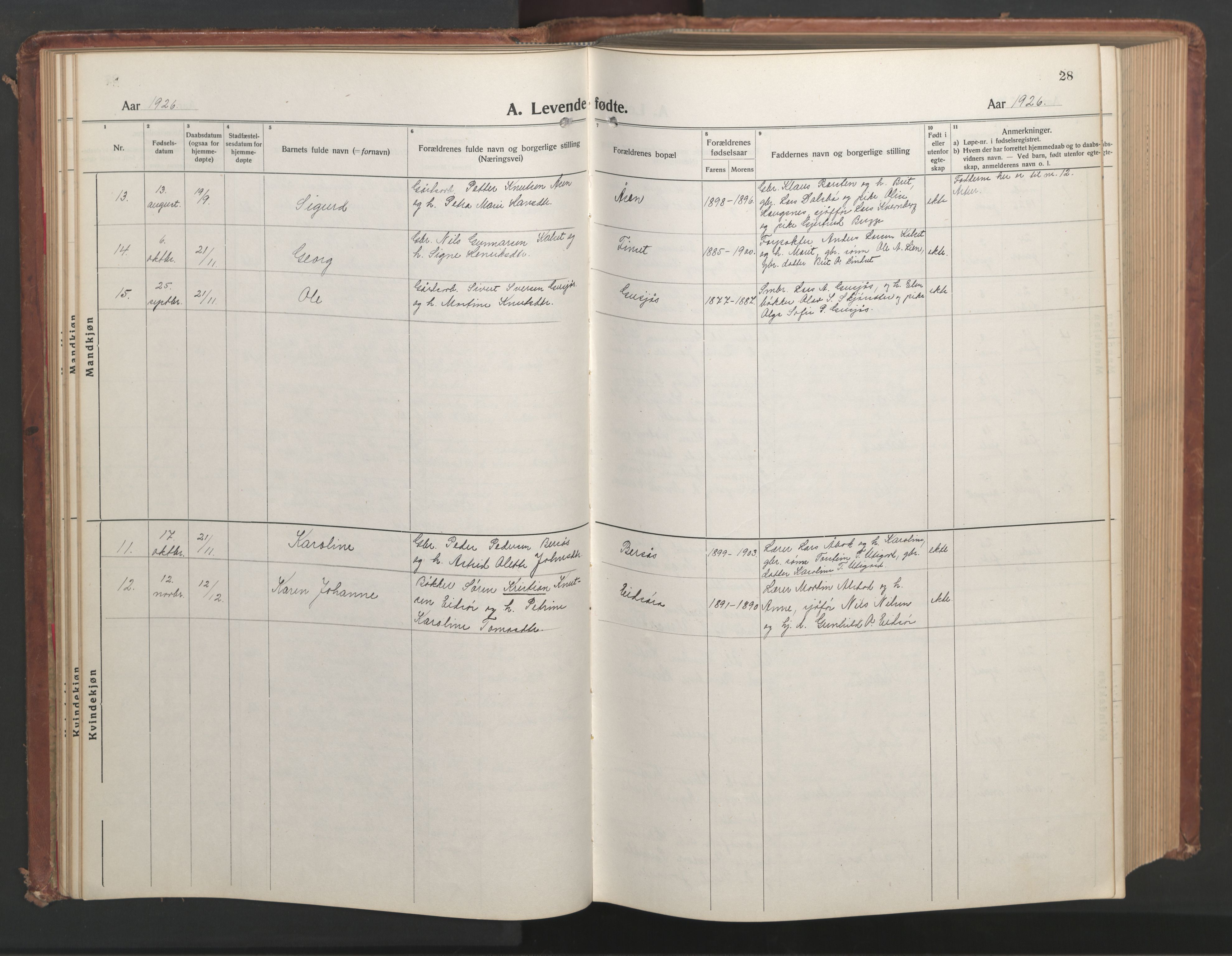 Ministerialprotokoller, klokkerbøker og fødselsregistre - Møre og Romsdal, AV/SAT-A-1454/551/L0633: Klokkerbok nr. 551C05, 1921-1961, s. 28