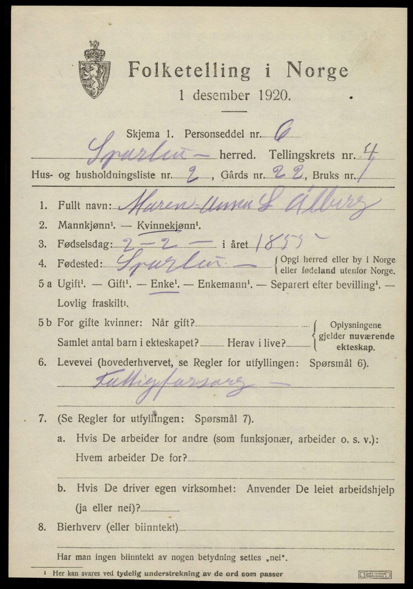 SAT, Folketelling 1920 for 1731 Sparbu herred, 1920, s. 5195