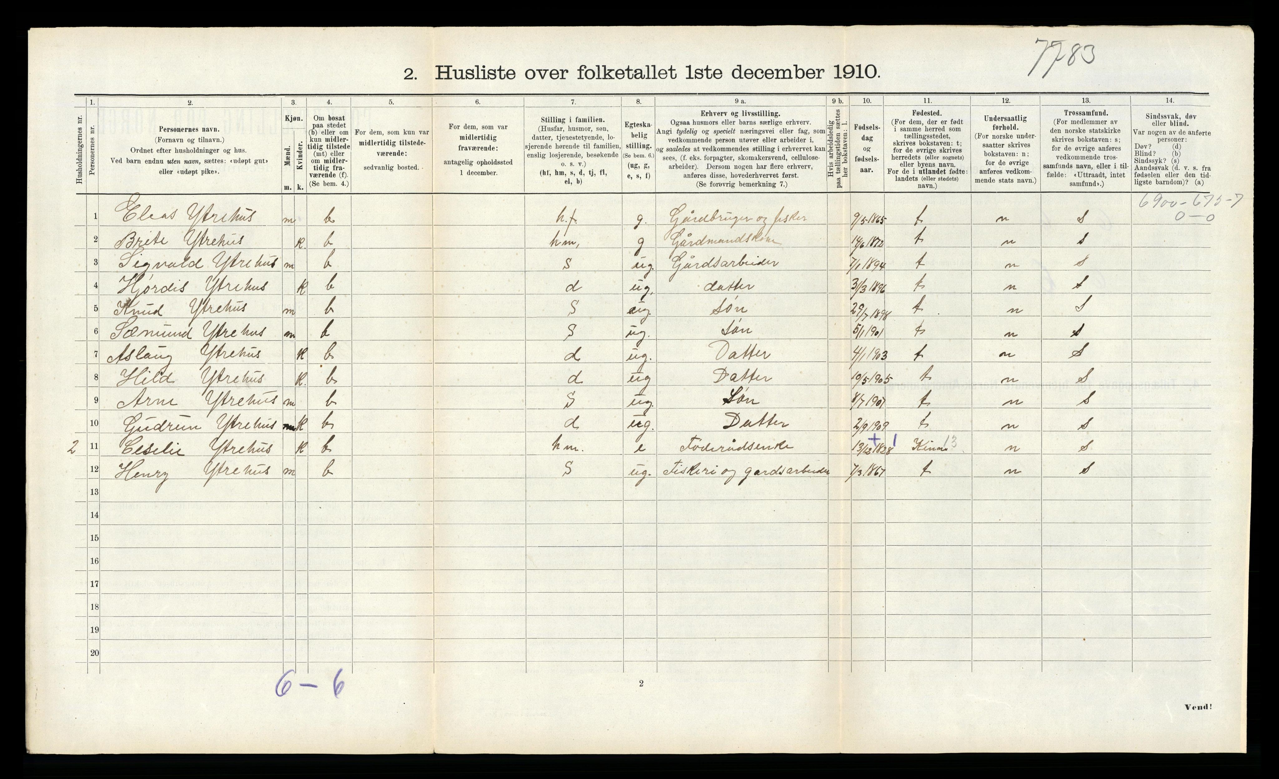 RA, Folketelling 1910 for 1438 Bremanger herred, 1910, s. 674