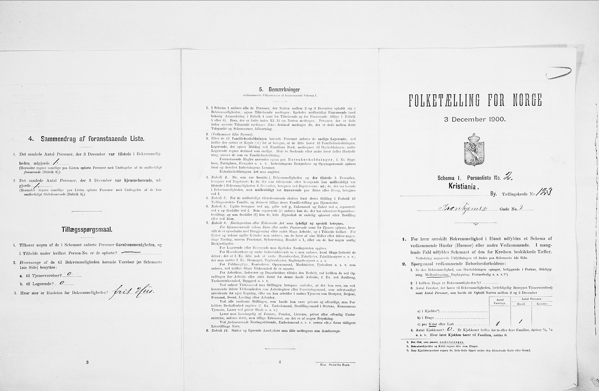 SAO, Folketelling 1900 for 0301 Kristiania kjøpstad, 1900, s. 104147