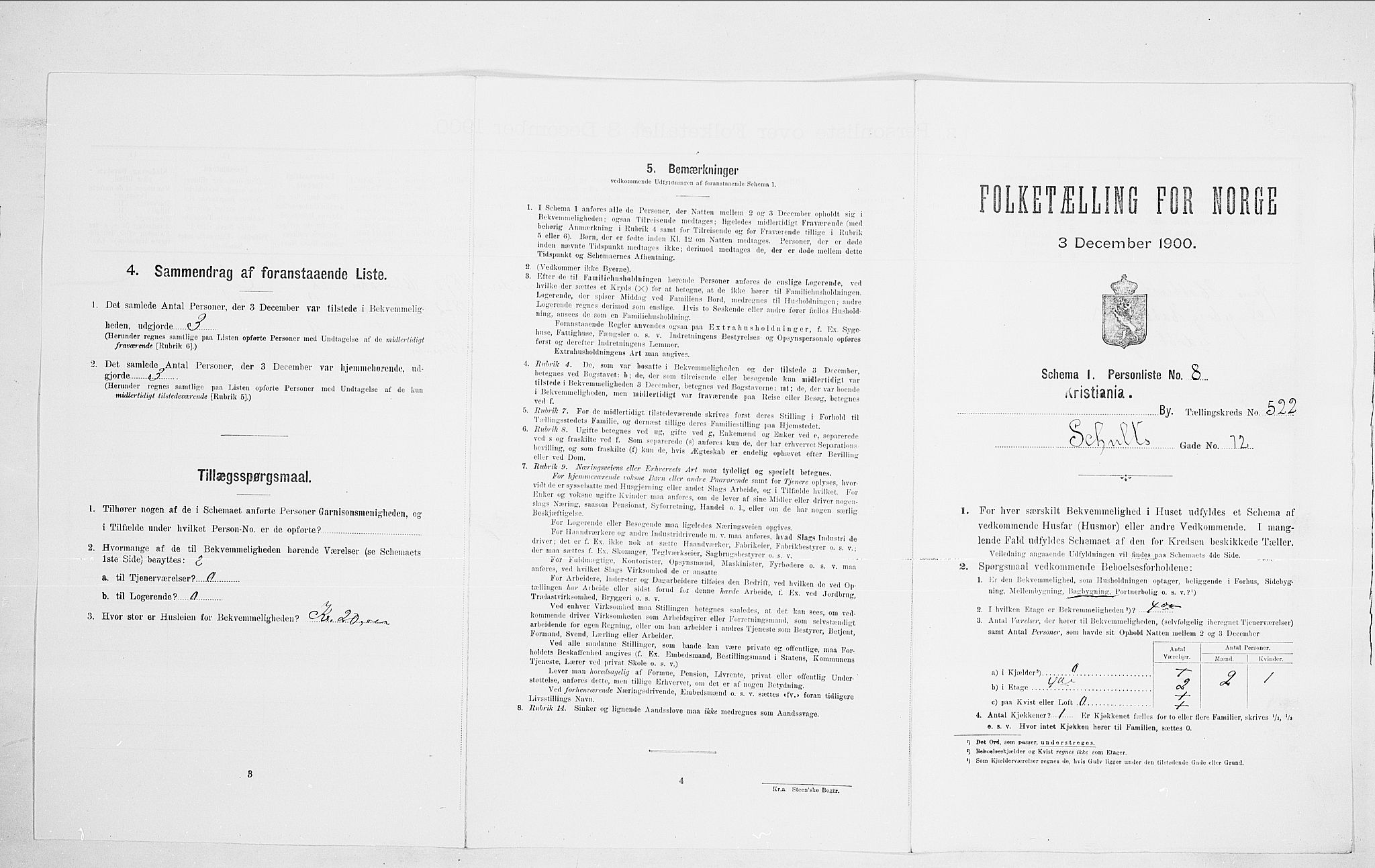 SAO, Folketelling 1900 for 0301 Kristiania kjøpstad, 1900, s. 80672