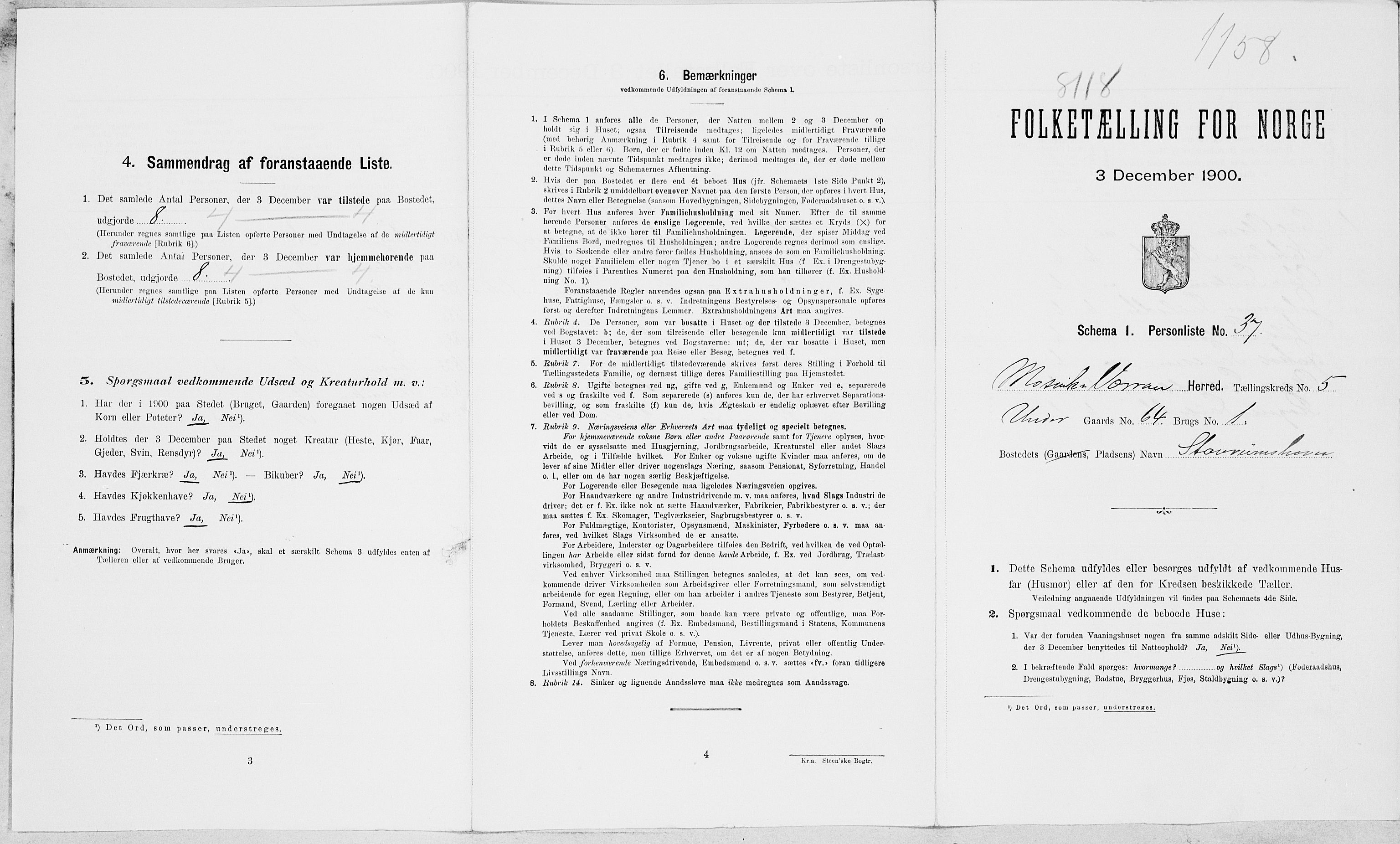 SAT, Folketelling 1900 for 1723 Mosvik og Verran herred, 1900, s. 48