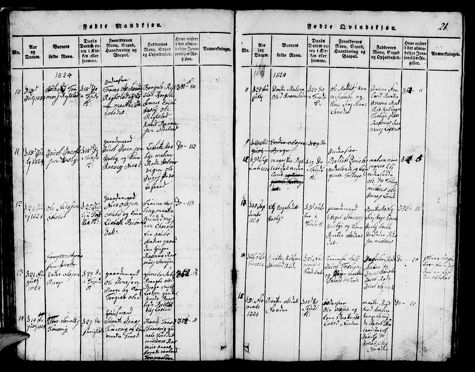 Finnøy sokneprestkontor, AV/SAST-A-101825/H/Ha/Hab/L0001: Klokkerbok nr. B 1, 1816-1856, s. 26