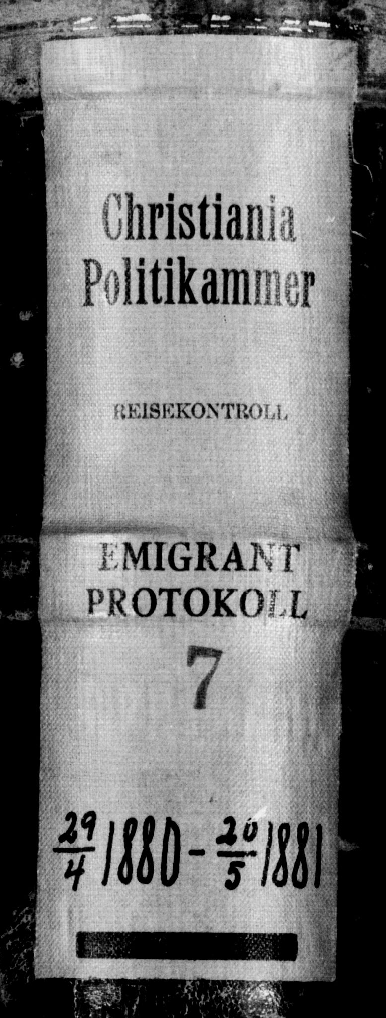 Oslo politidistrikt, AV/SAO-A-10085/E/Ee/Eef/L0007: Emigrantprotokoll, 1880-1881