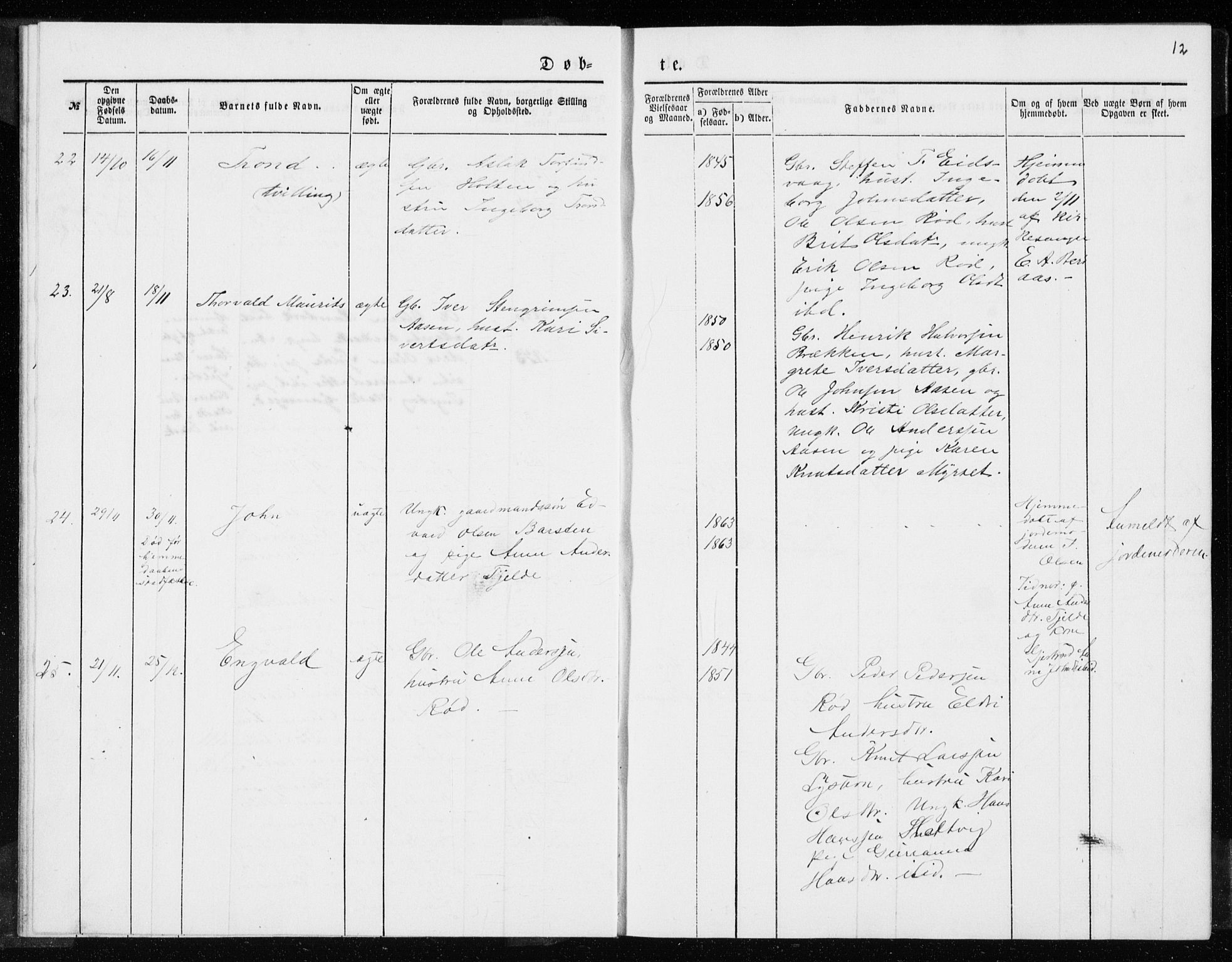 Ministerialprotokoller, klokkerbøker og fødselsregistre - Møre og Romsdal, AV/SAT-A-1454/551/L0631: Klokkerbok nr. 551C03, 1886-1894, s. 12