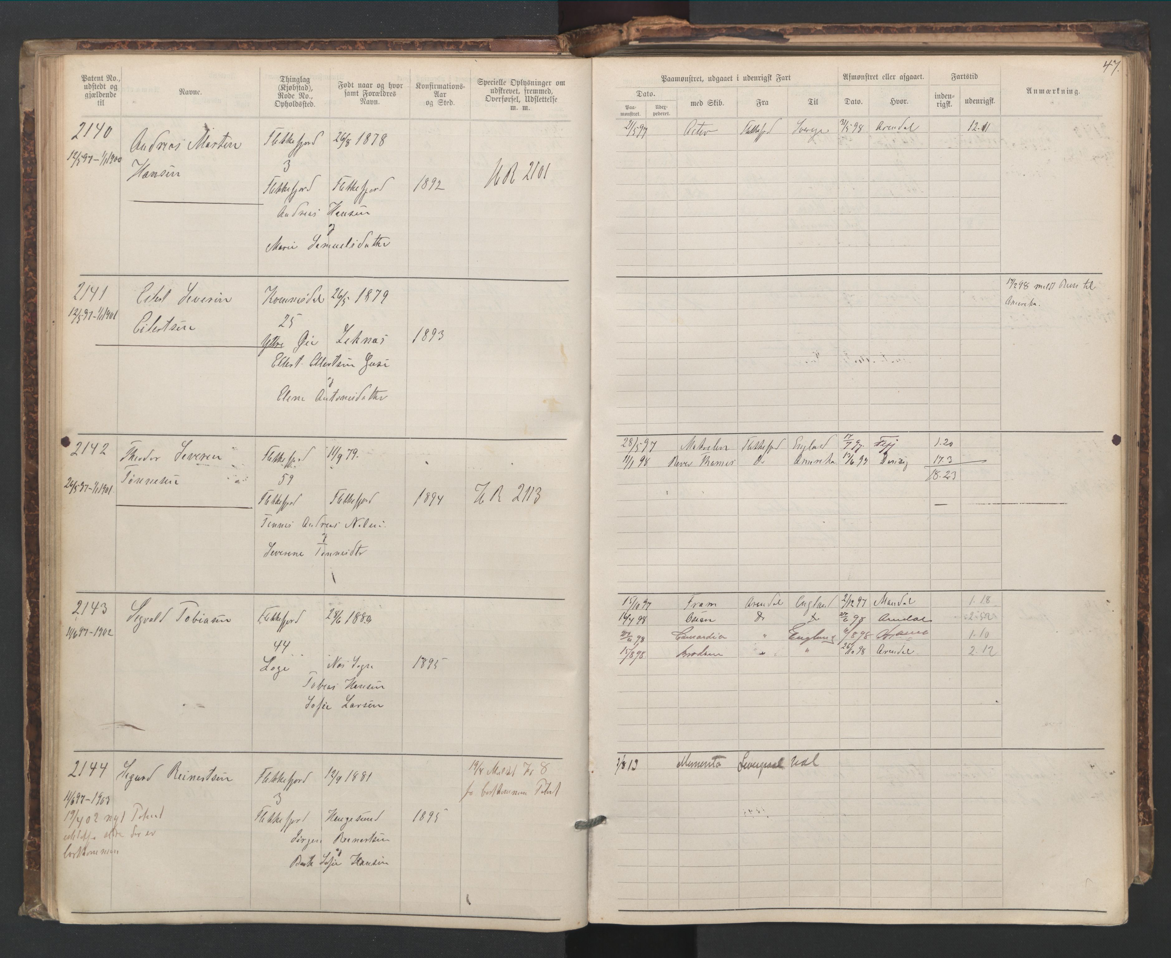 Flekkefjord mønstringskrets, SAK/2031-0018/F/Fa/L0006: Annotasjonsrulle nr 1916-2964 med register, Æ-3, 1891-1948, s. 77