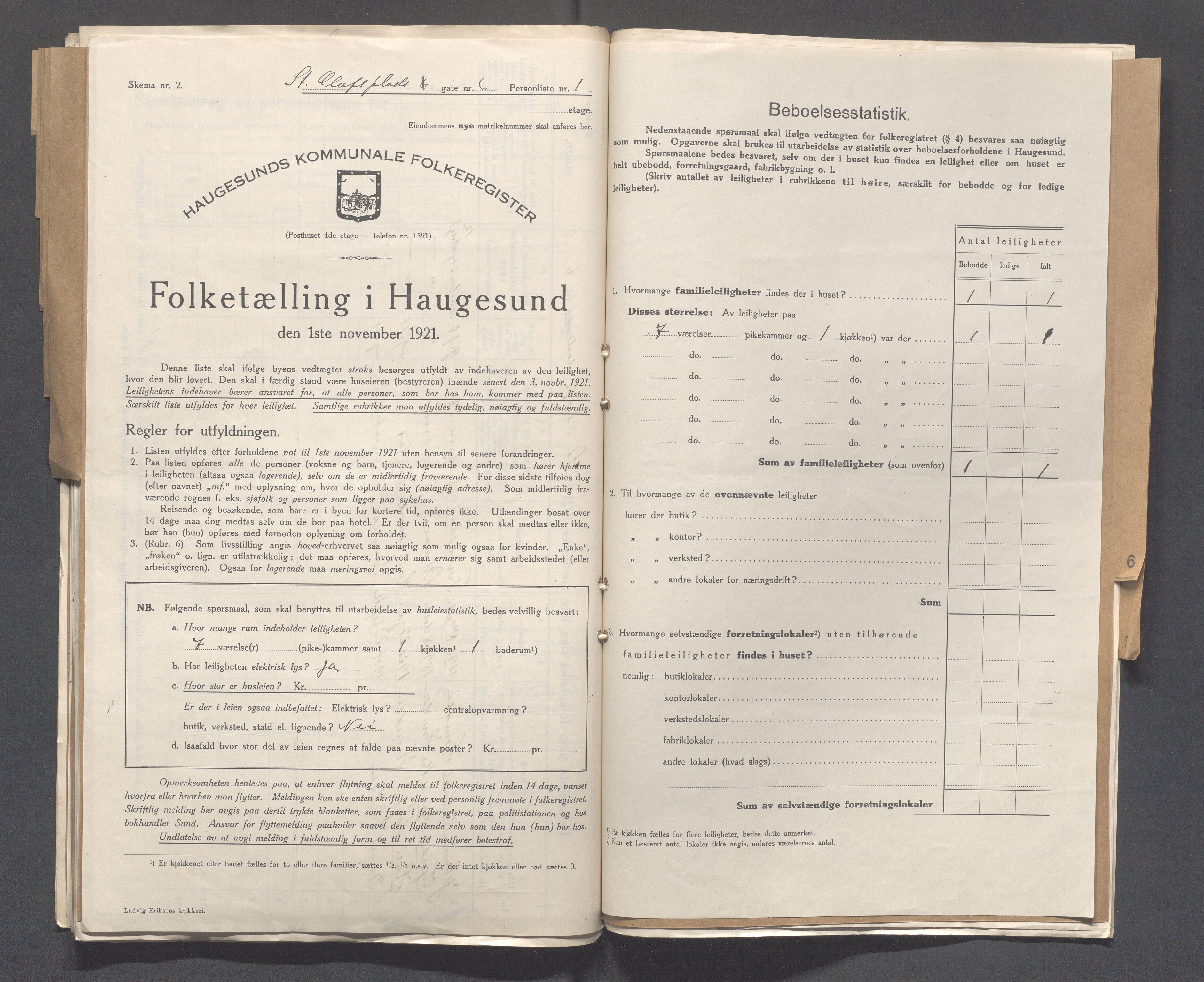 IKAR, Kommunal folketelling 1.11.1921 for Haugesund, 1921, s. 4318